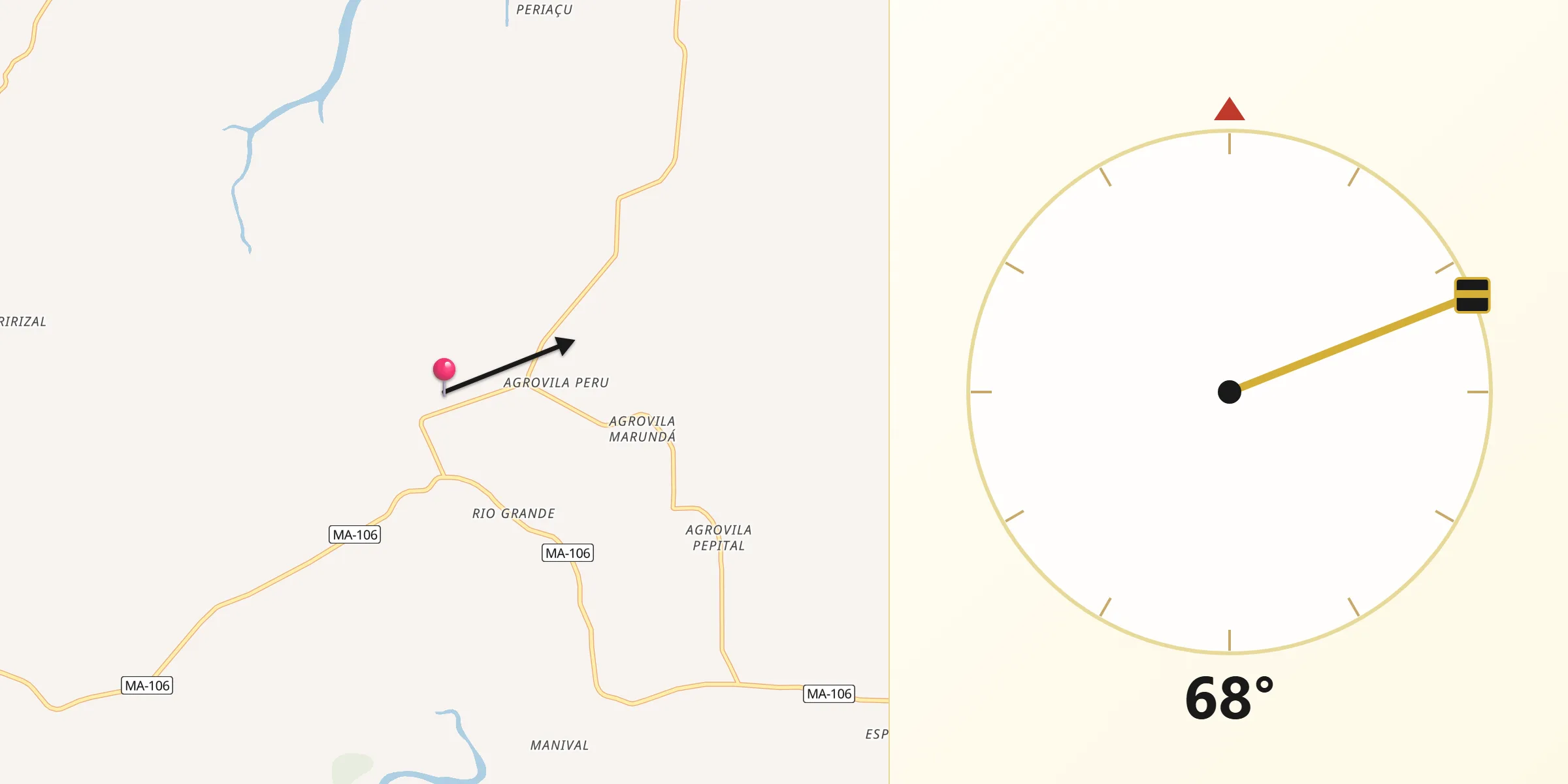 Direção da Qibla a partir de Alcântara