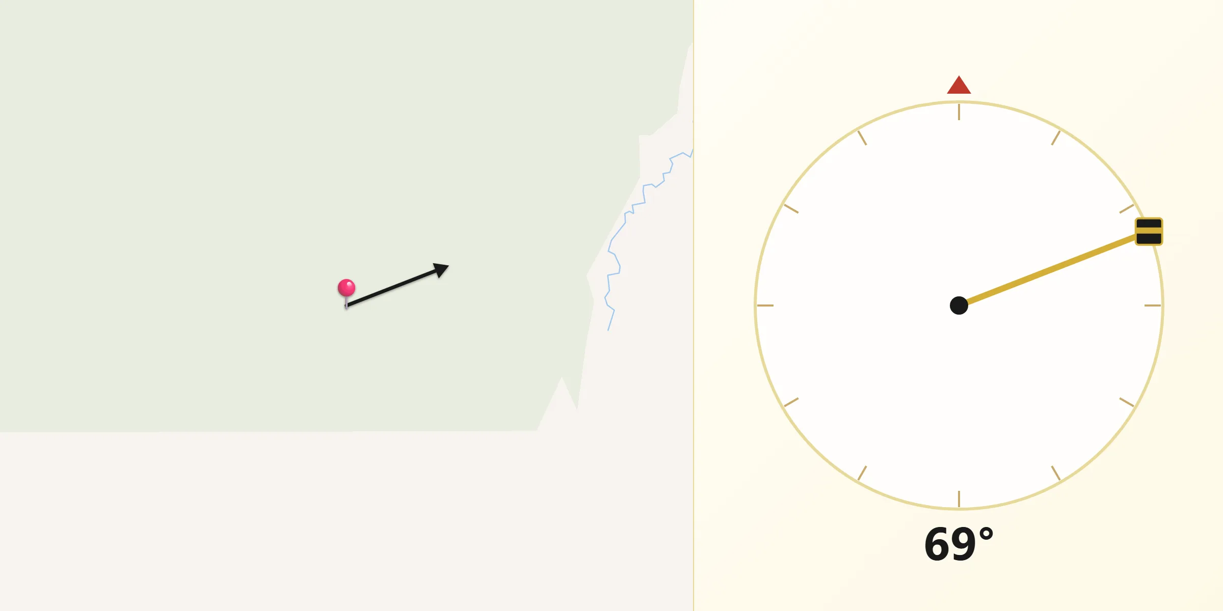Direção da Qibla a partir de Itapiranga