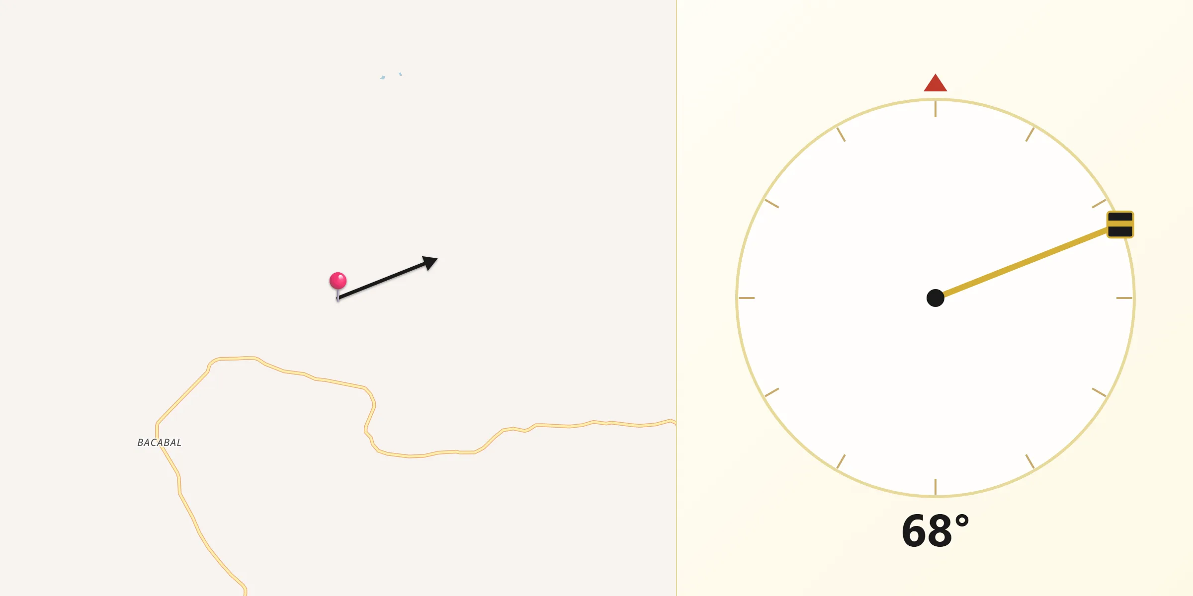Direção da Qibla a partir de Palmeirândia