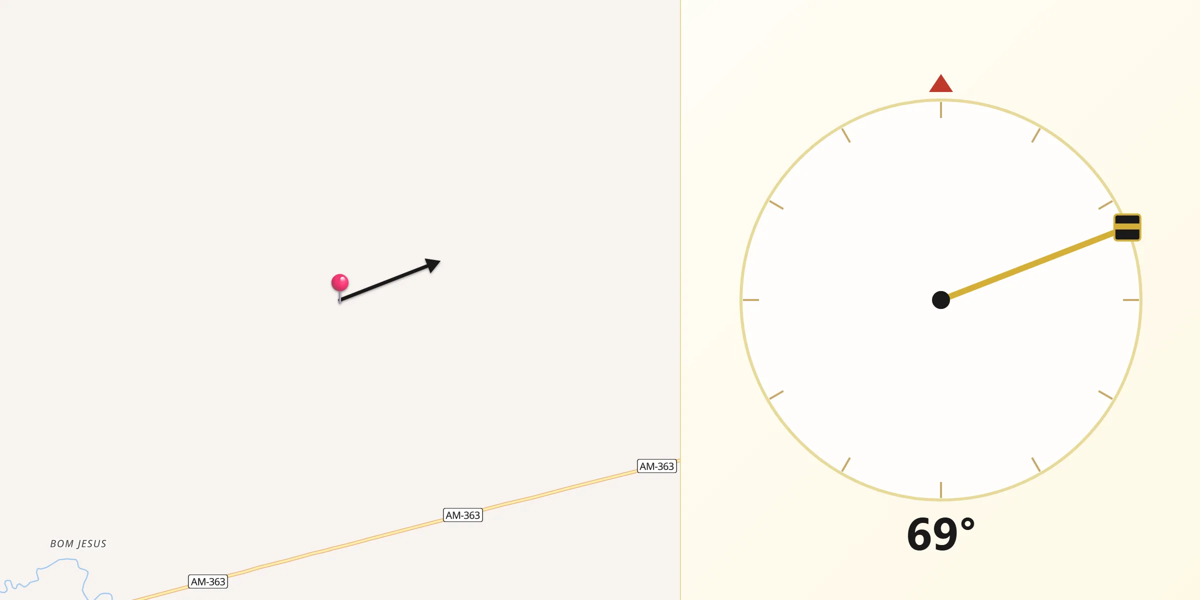 Direção da Qibla a partir de Silves