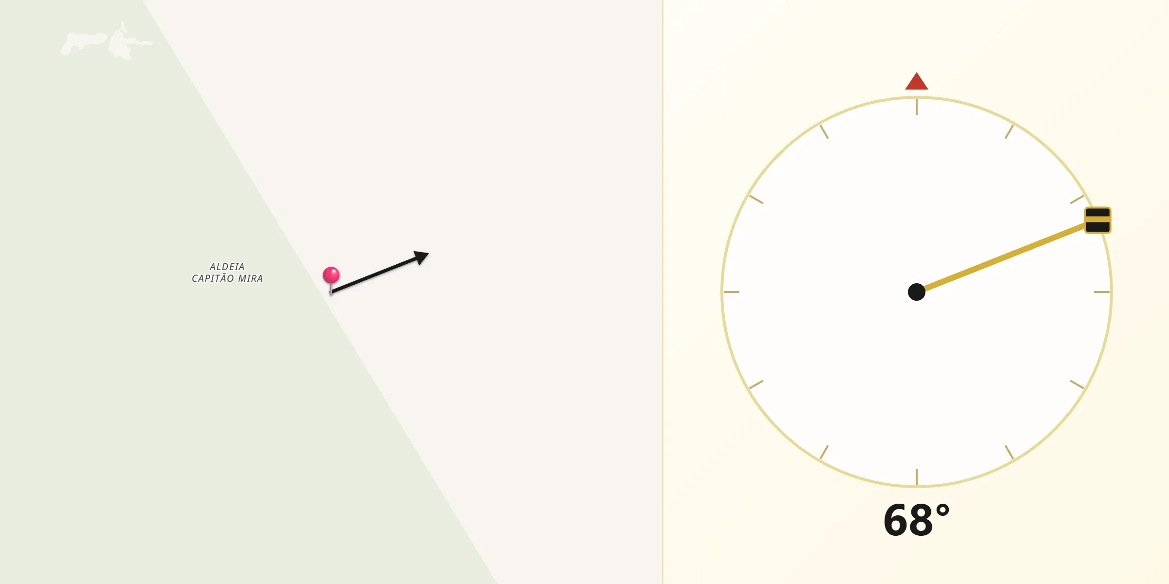 Direção da Qibla a partir de Nova Olinda do Maranhão