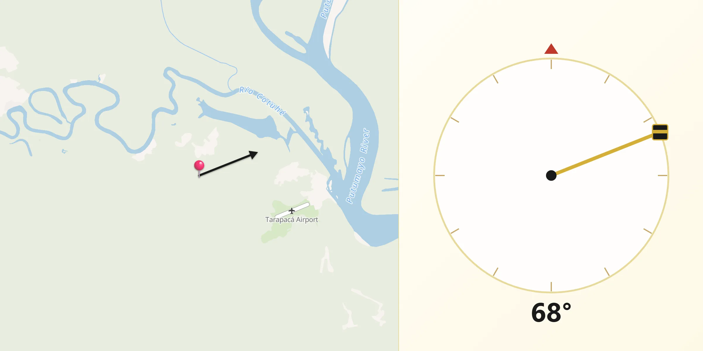 Dirección de la Qibla desde Tarapacá