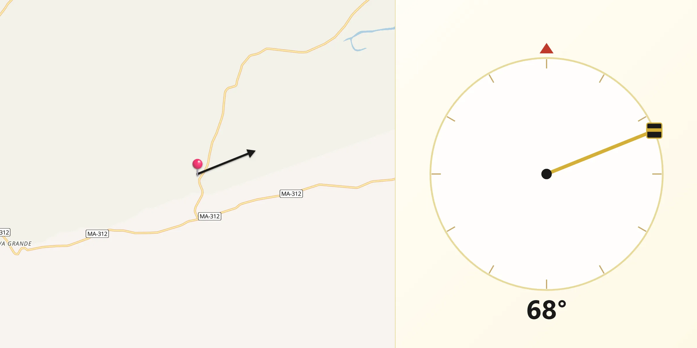 Direção da Qibla a partir de Araioses