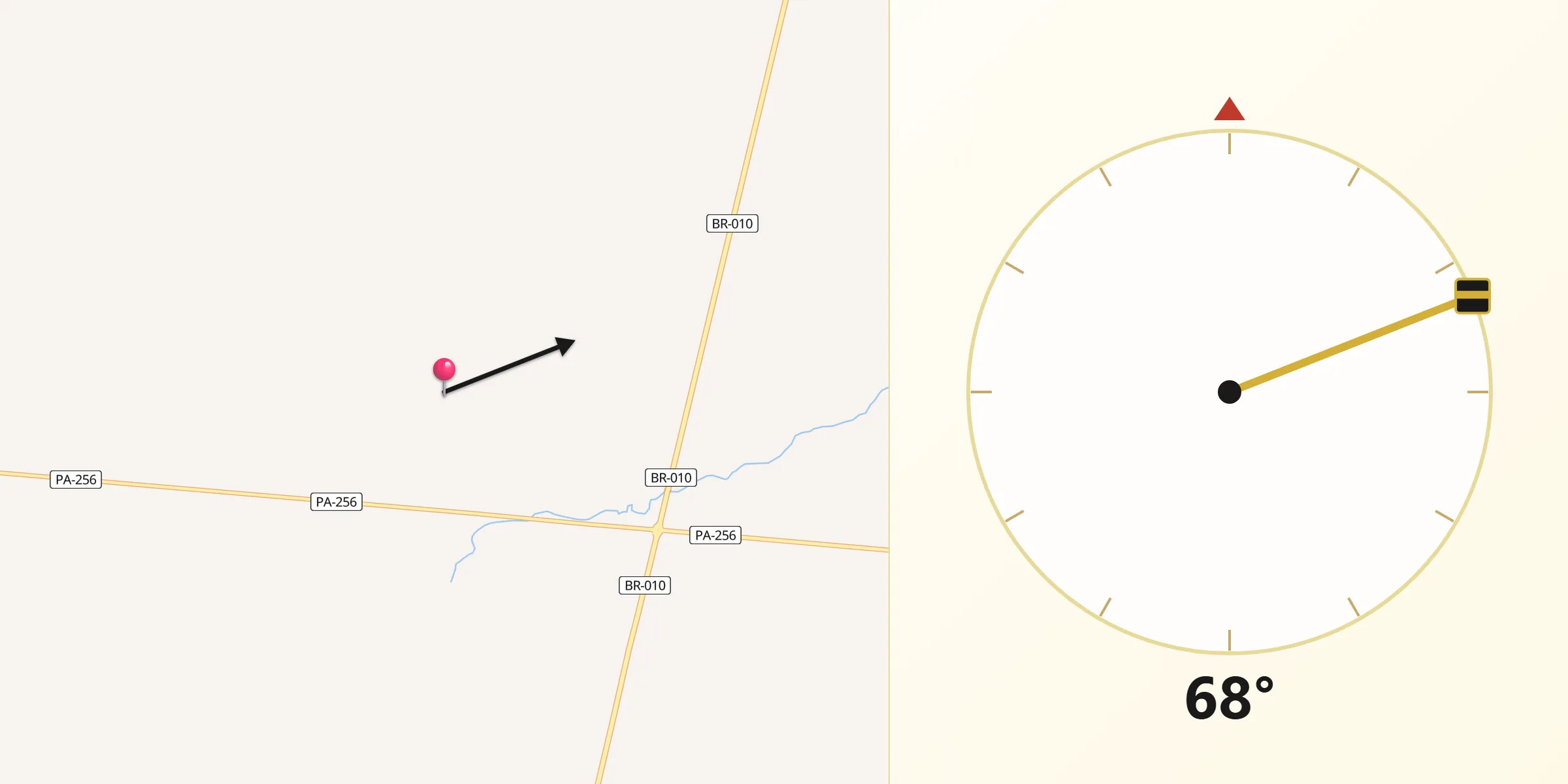 Direção da Qibla a partir de Paragominas