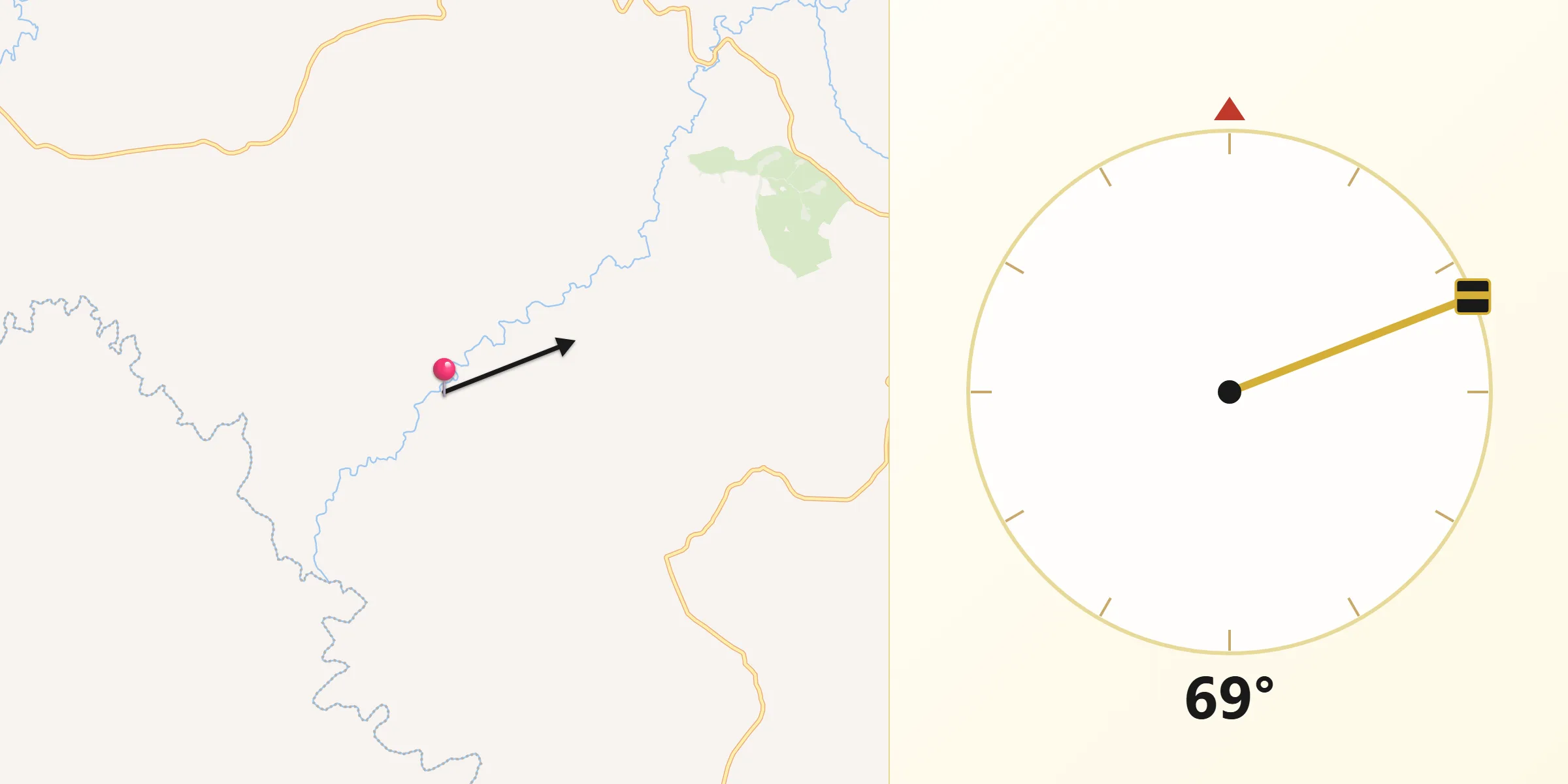 Direção da Qibla a partir de Medeiros