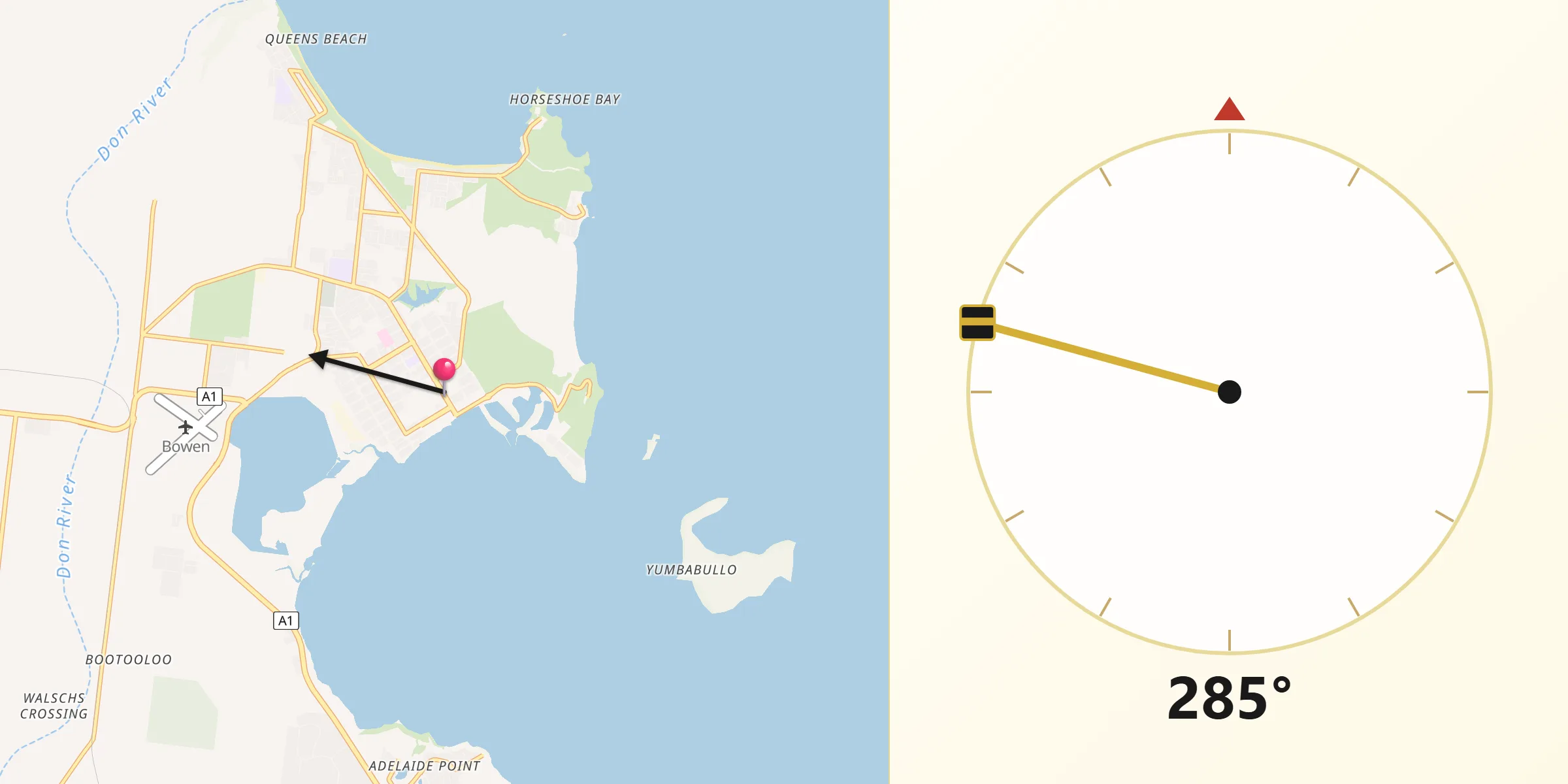 Qibla Direction from Bowen