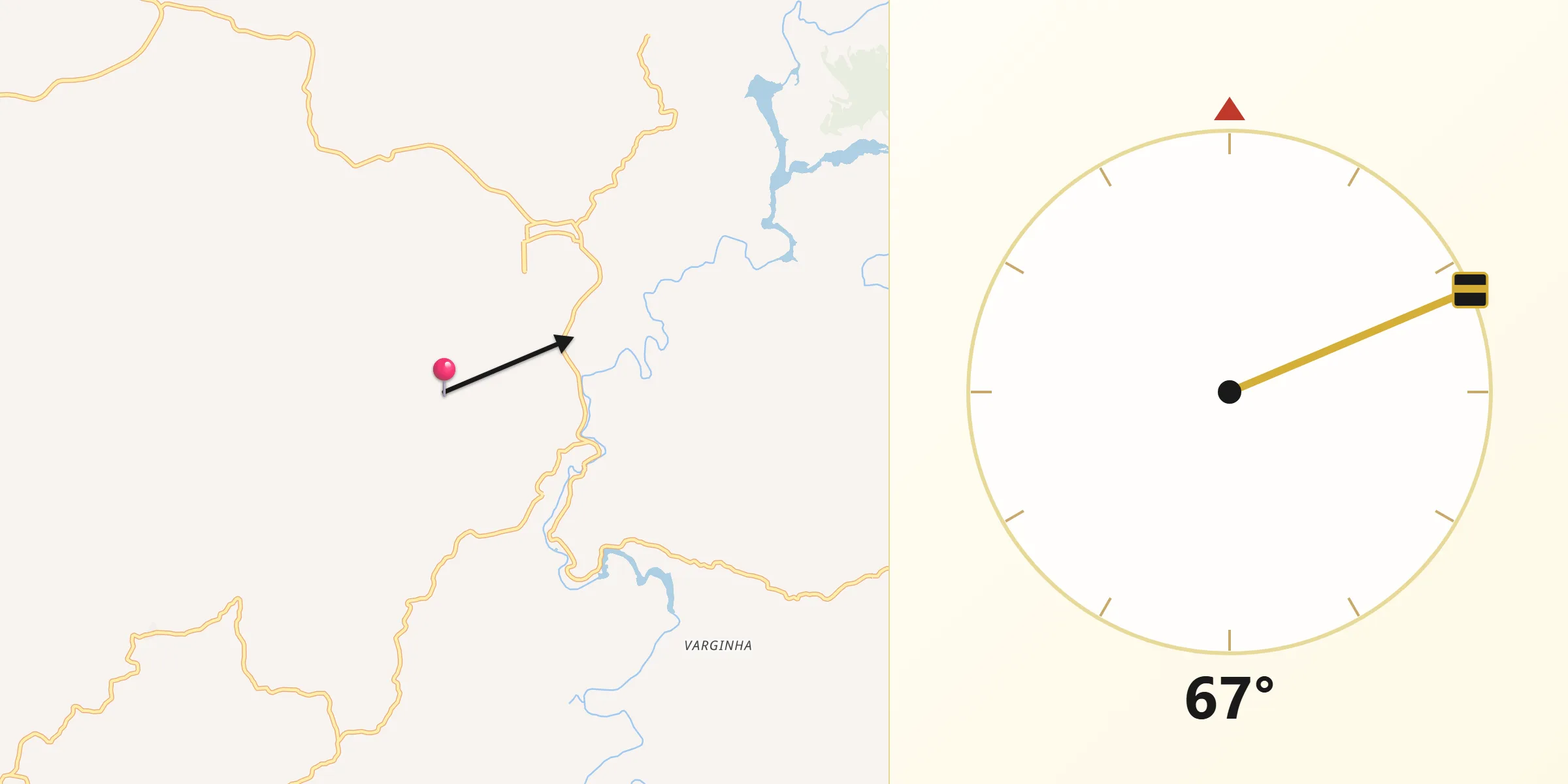 Direção da Qibla a partir de São José do Mantimento