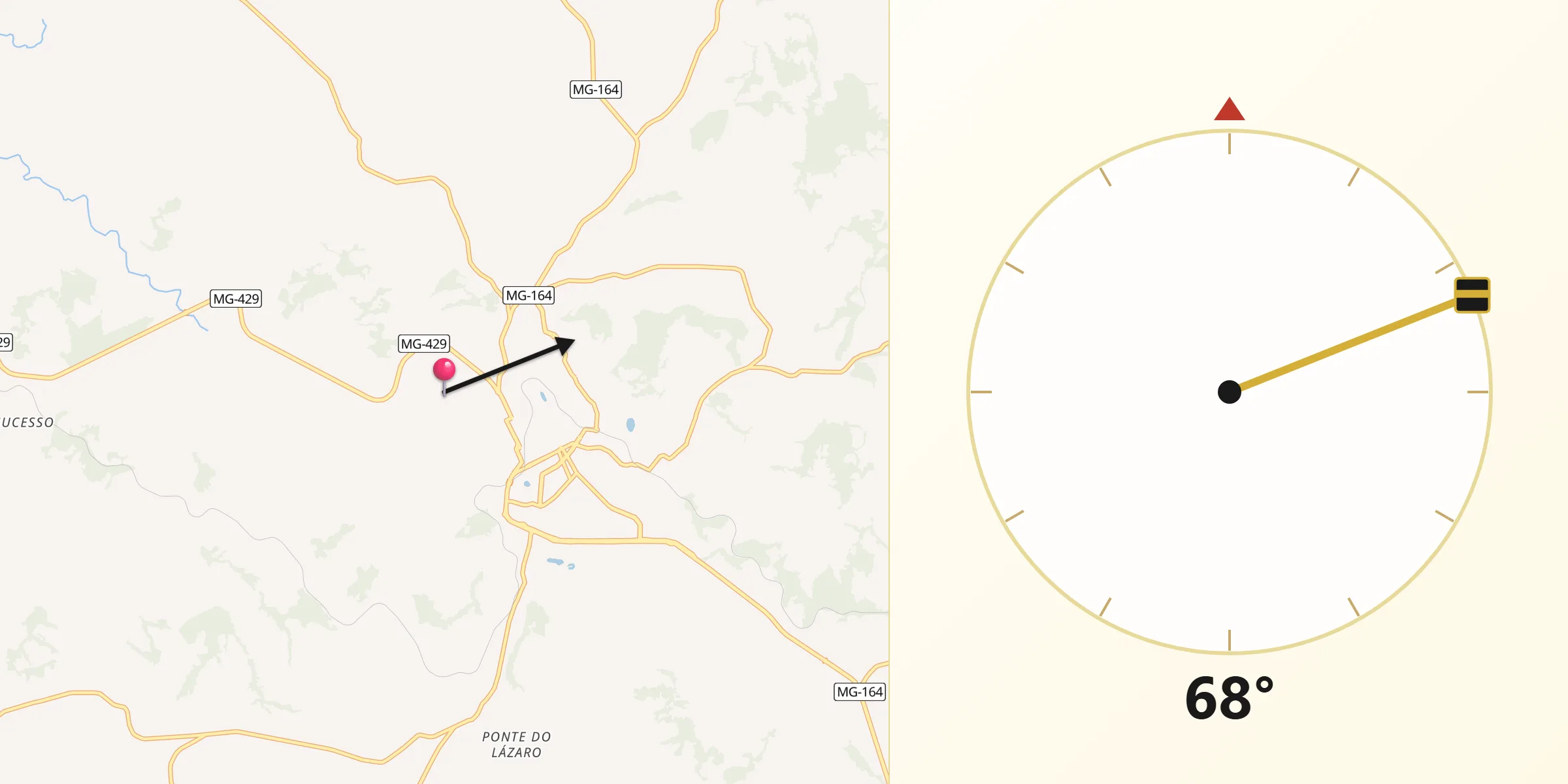 Direção da Qibla a partir de Santo Antônio do Monte