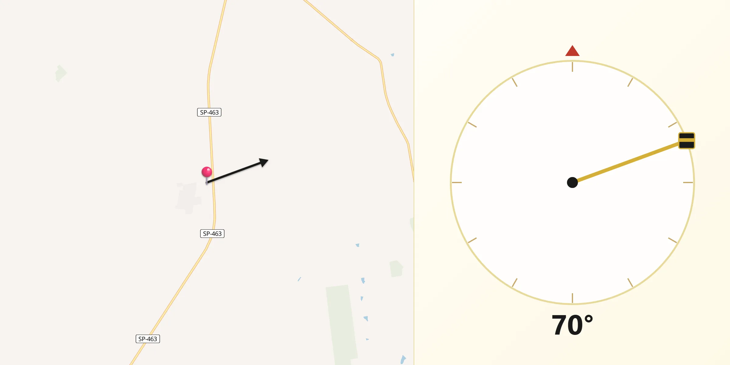 Direção da Qibla a partir de Vitória Brasil