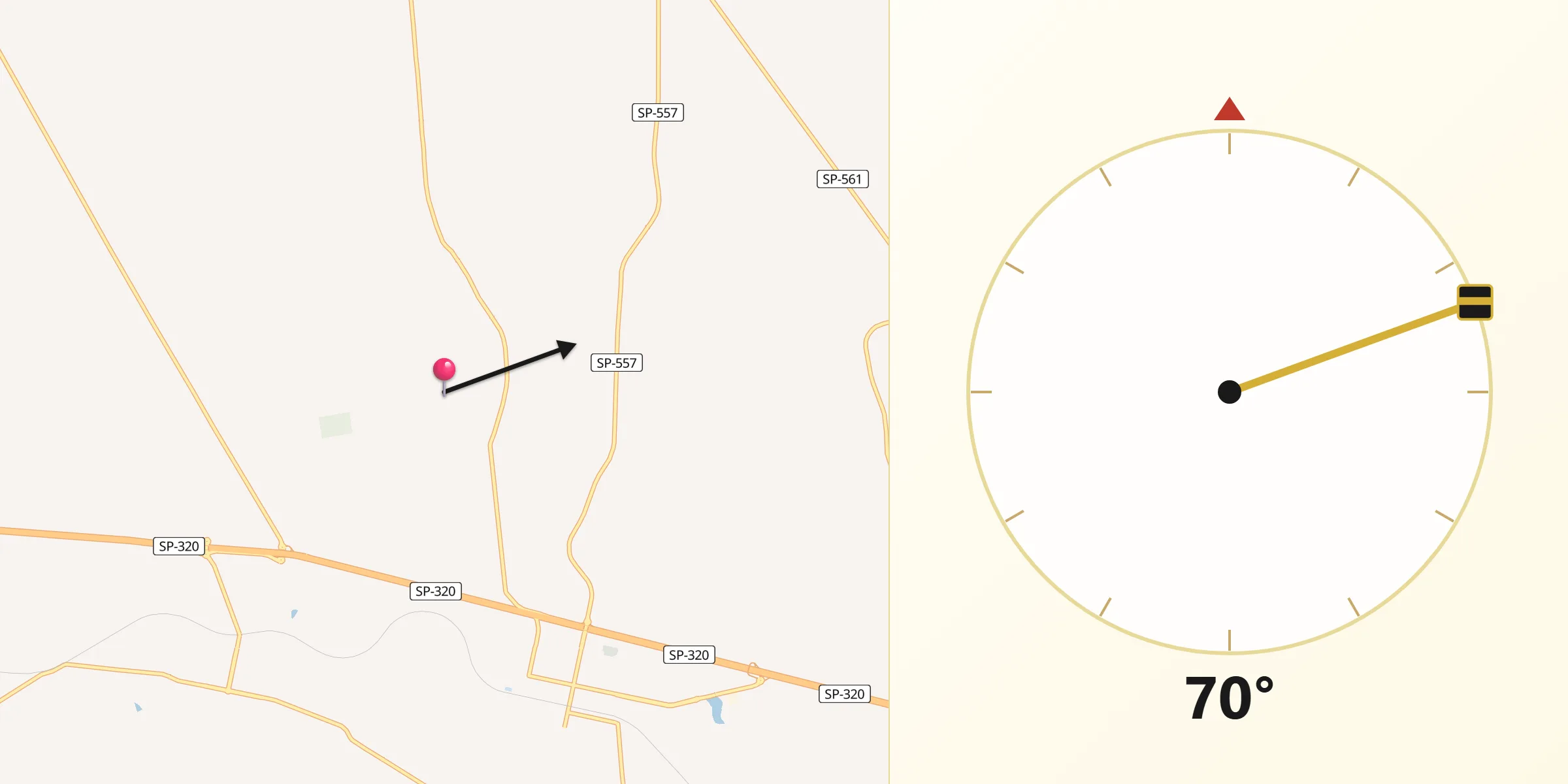 Direção da Qibla a partir de Urânia