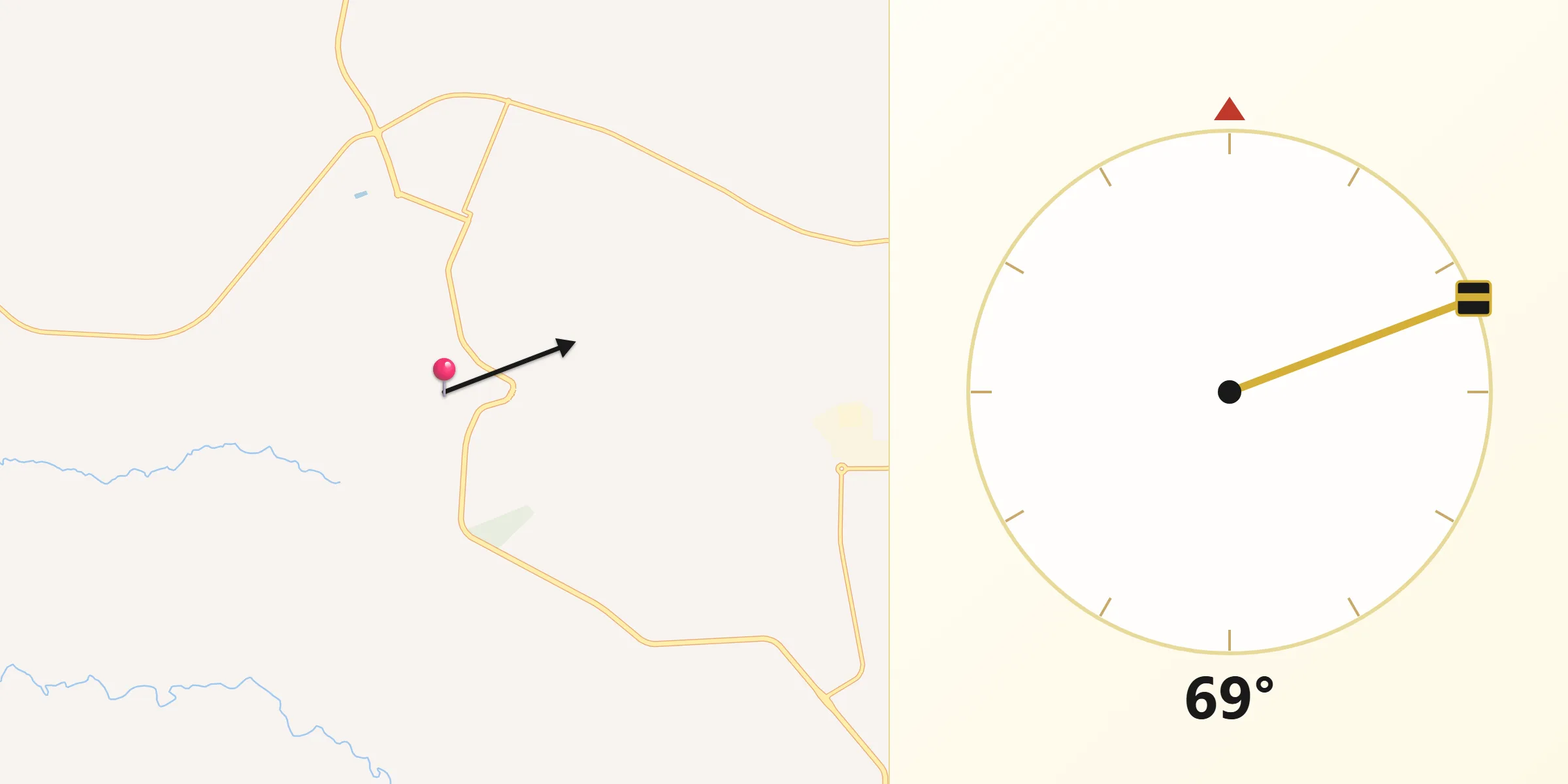 Direção da Qibla a partir de Buritizal
