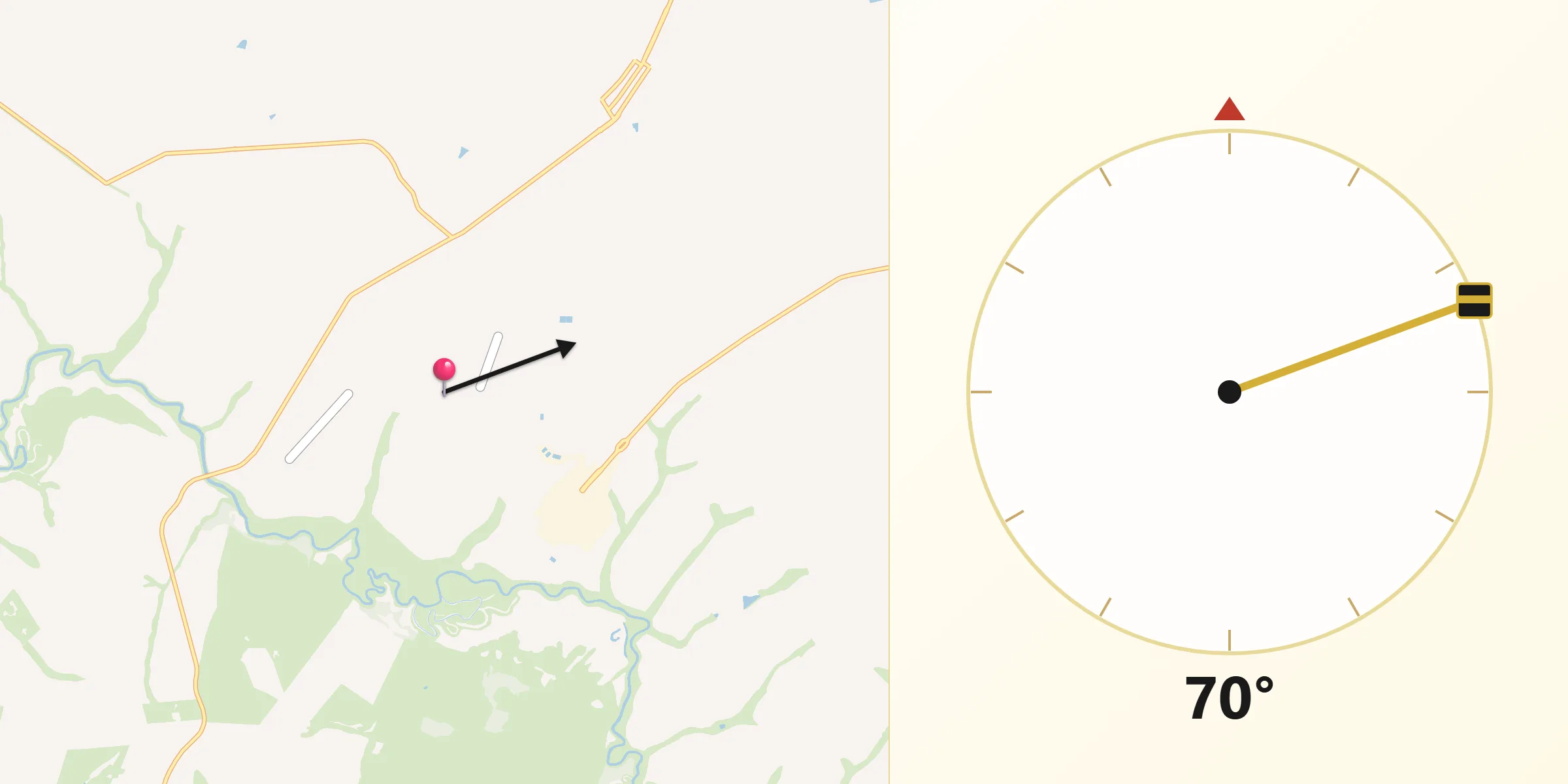 Direção da Qibla a partir de Orindiúva