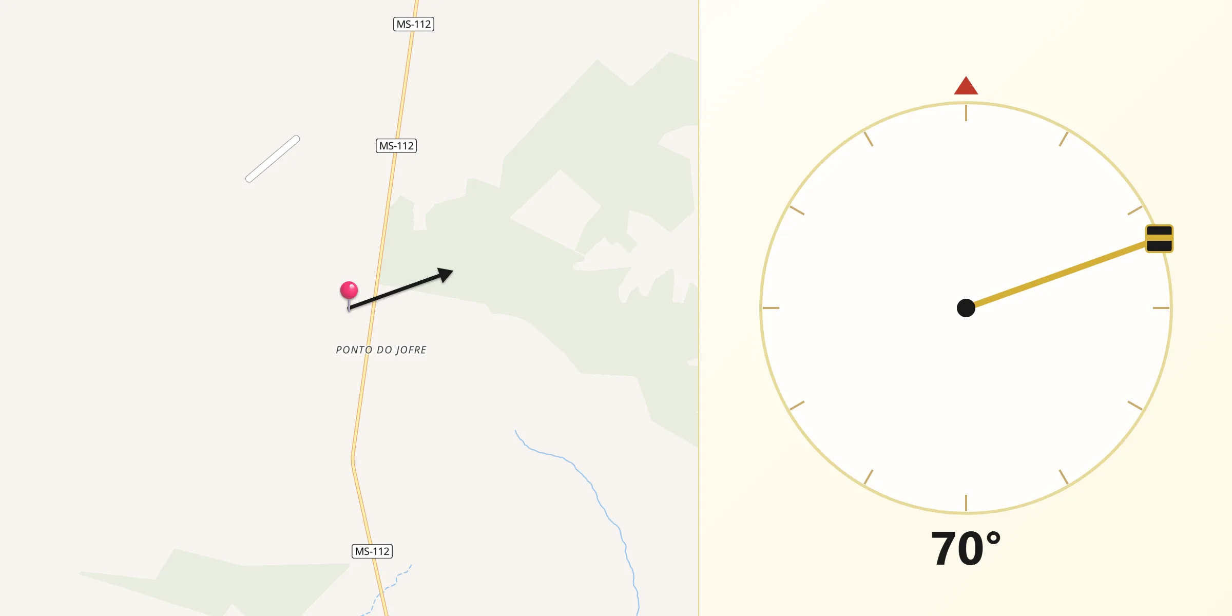 Direção da Qibla a partir de Selvíria