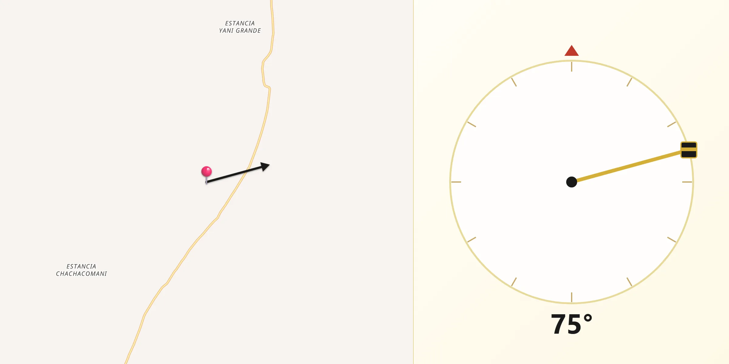 Dirección de la Qibla desde Provincia Daniel Campos