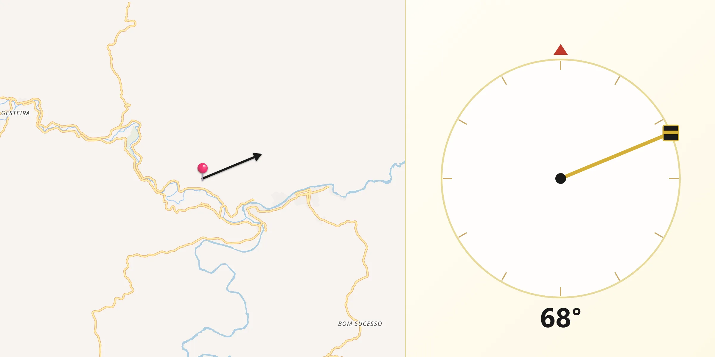 Direção da Qibla a partir de Barra Longa