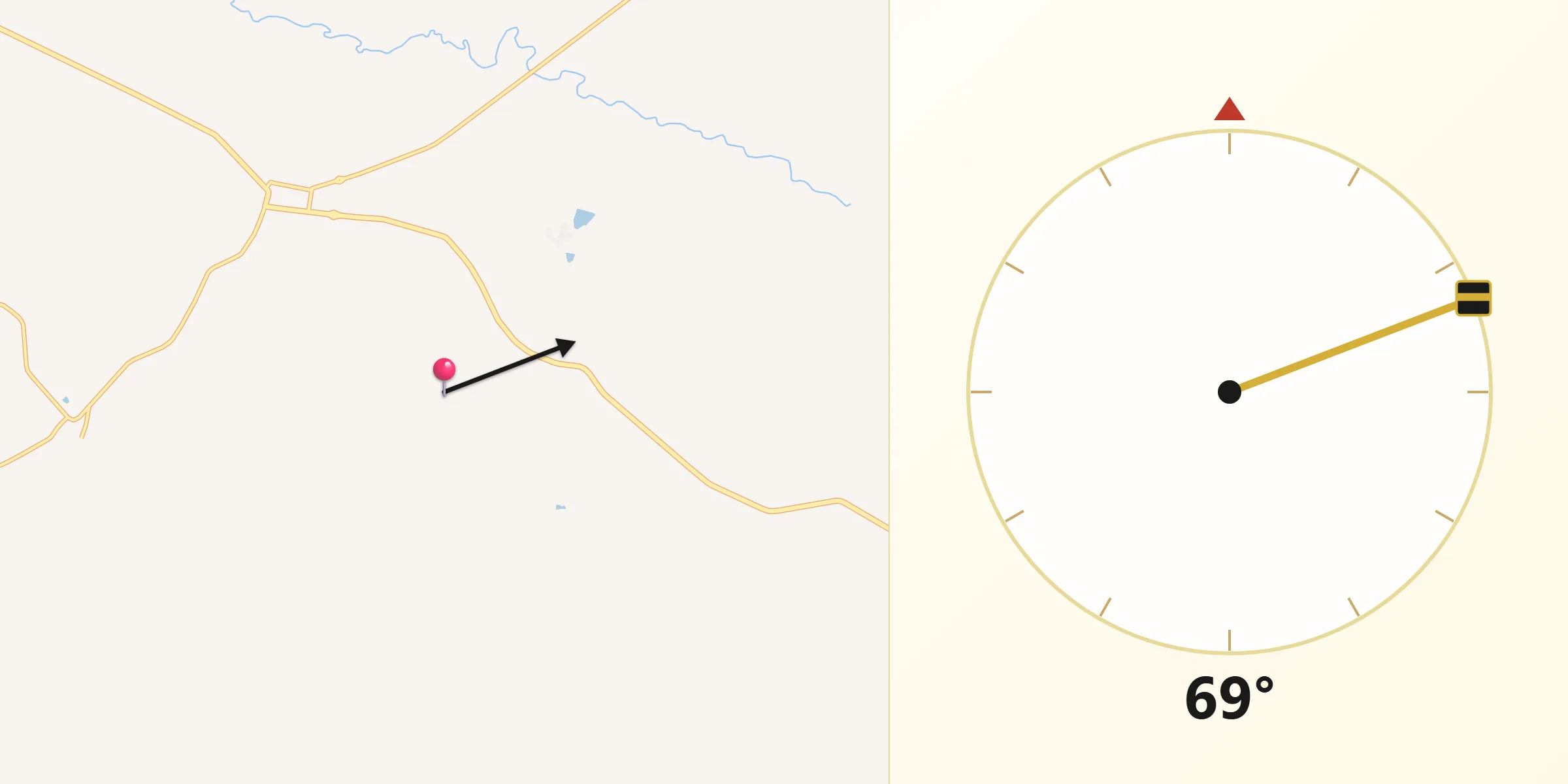 Direção da Qibla a partir de Jeriquara