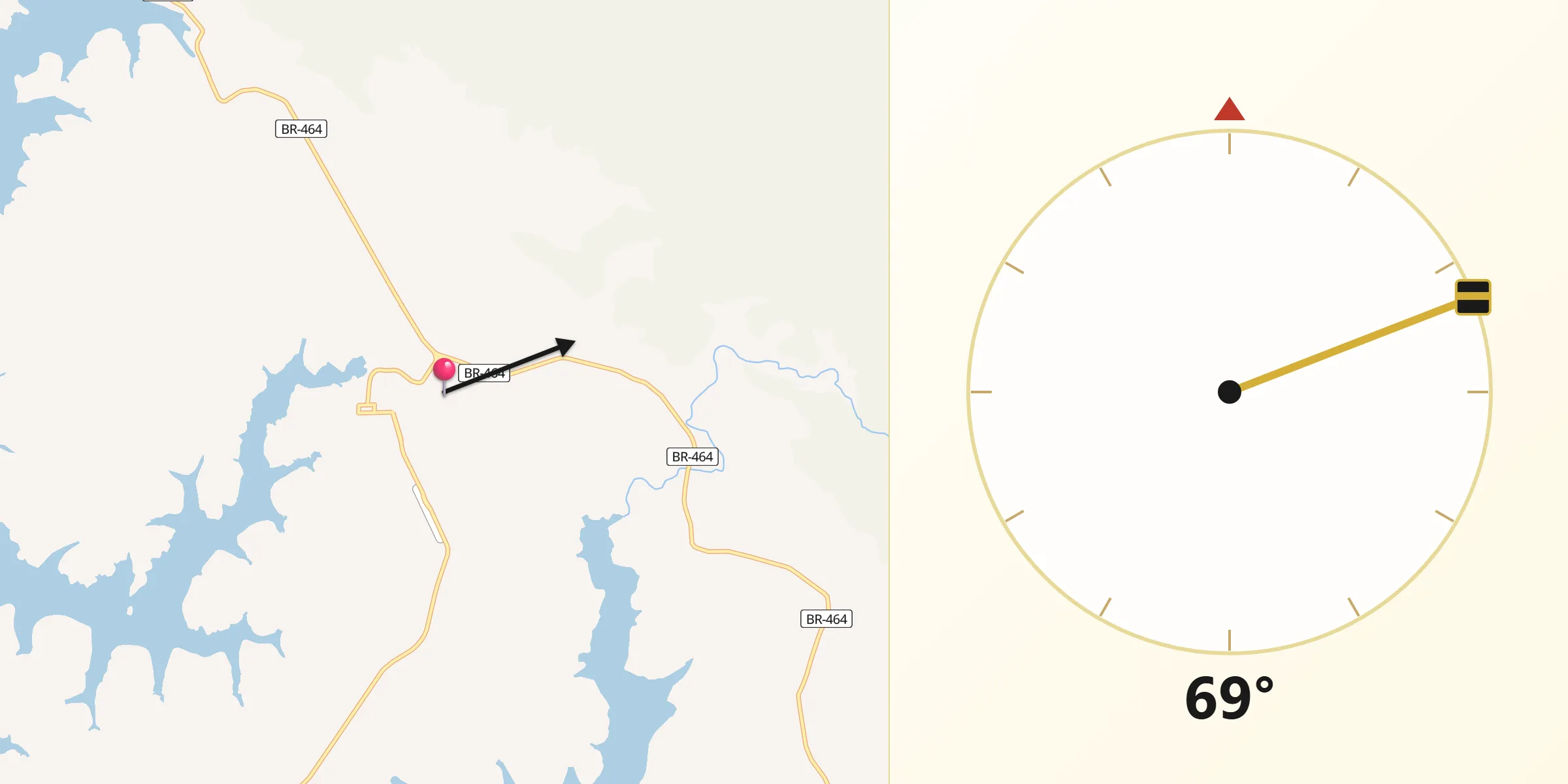 Direção da Qibla a partir de Delfinópolis
