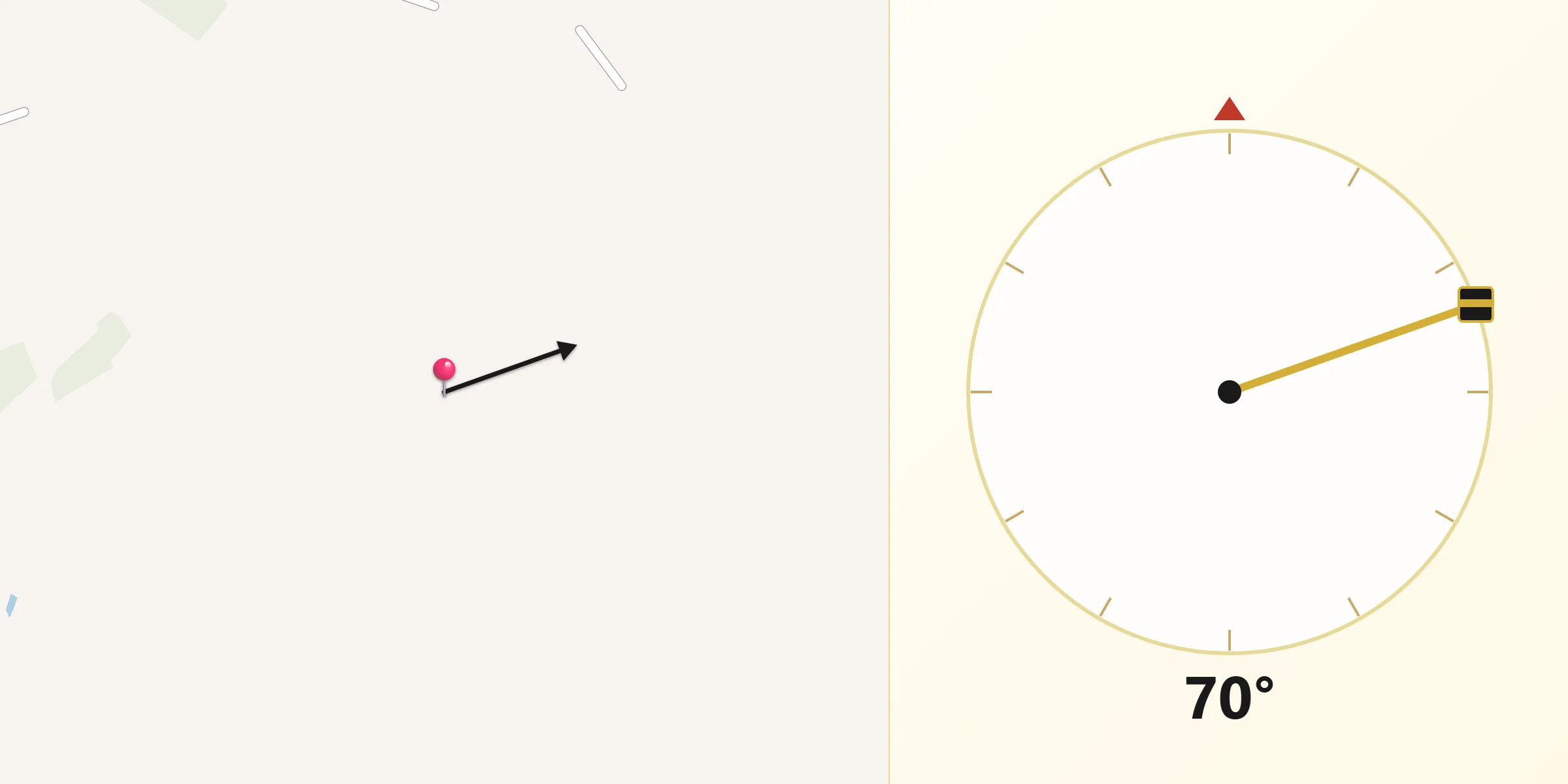 Direção da Qibla a partir de Três Lagoas
