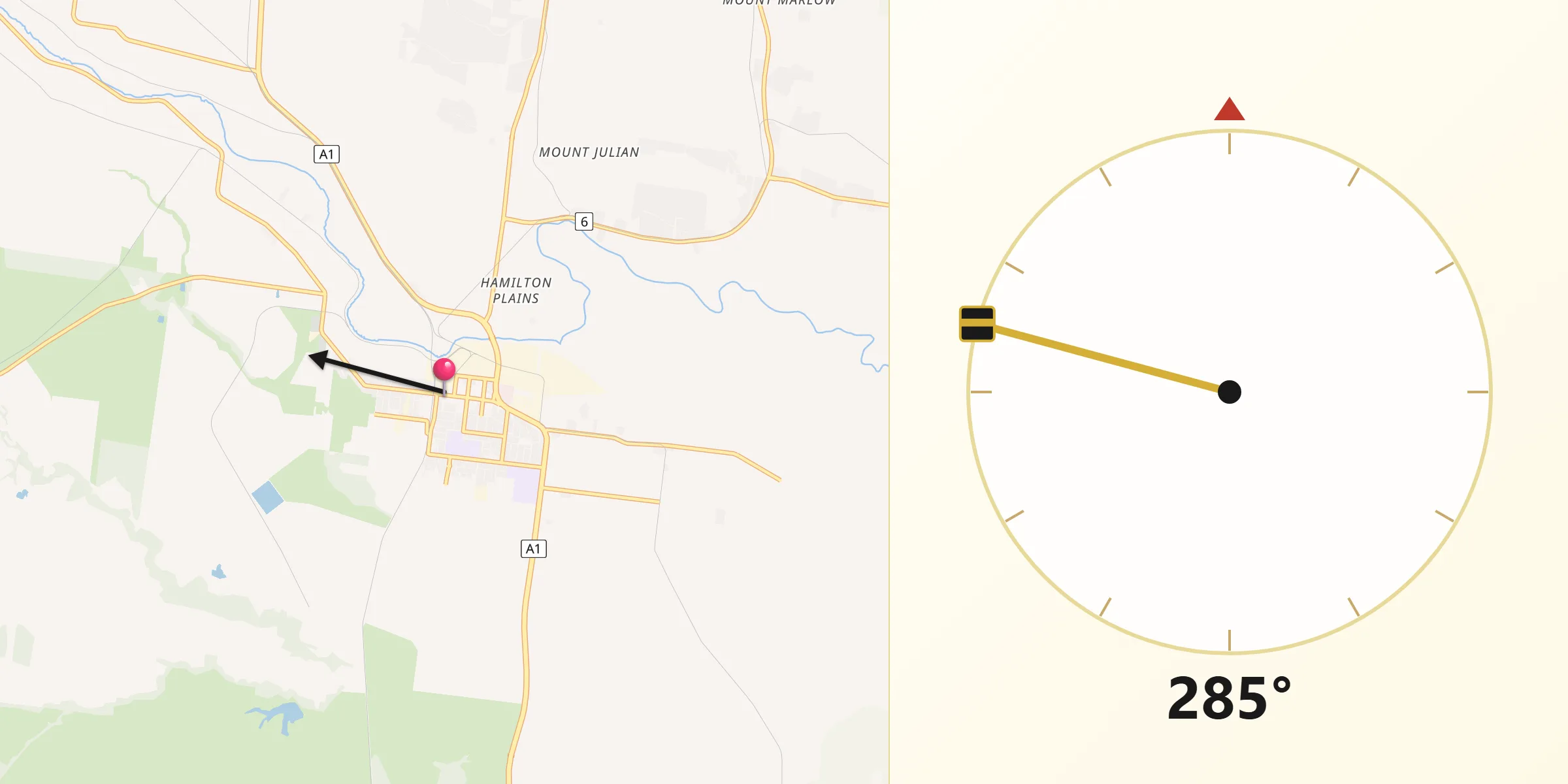 Qibla Direction from Proserpine