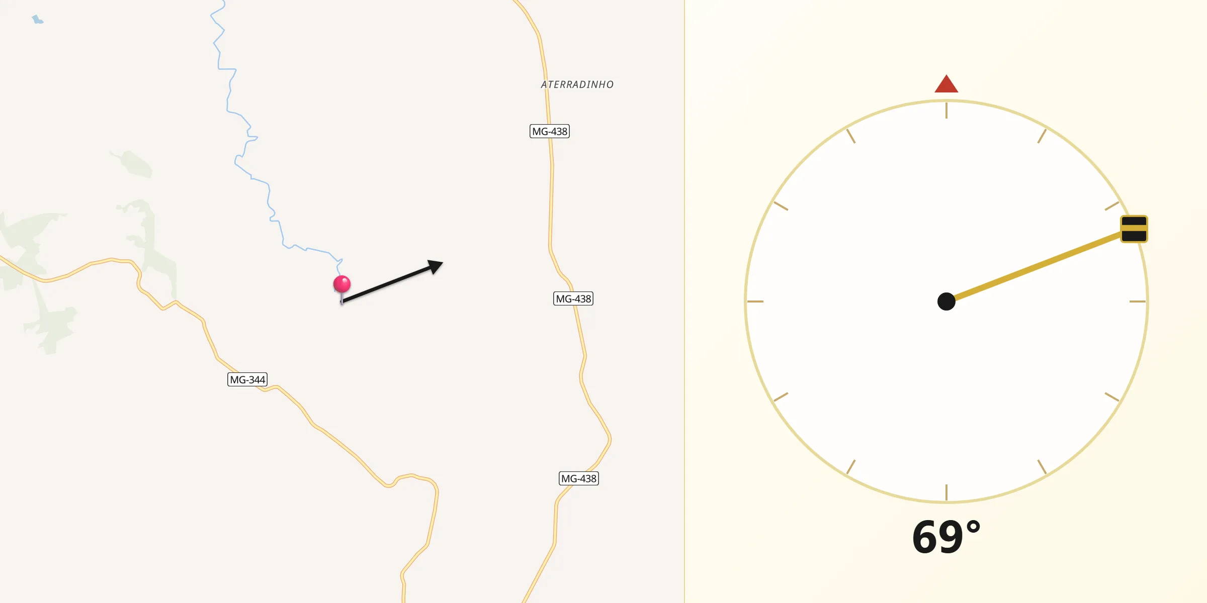 Direção da Qibla a partir de Ibiraci