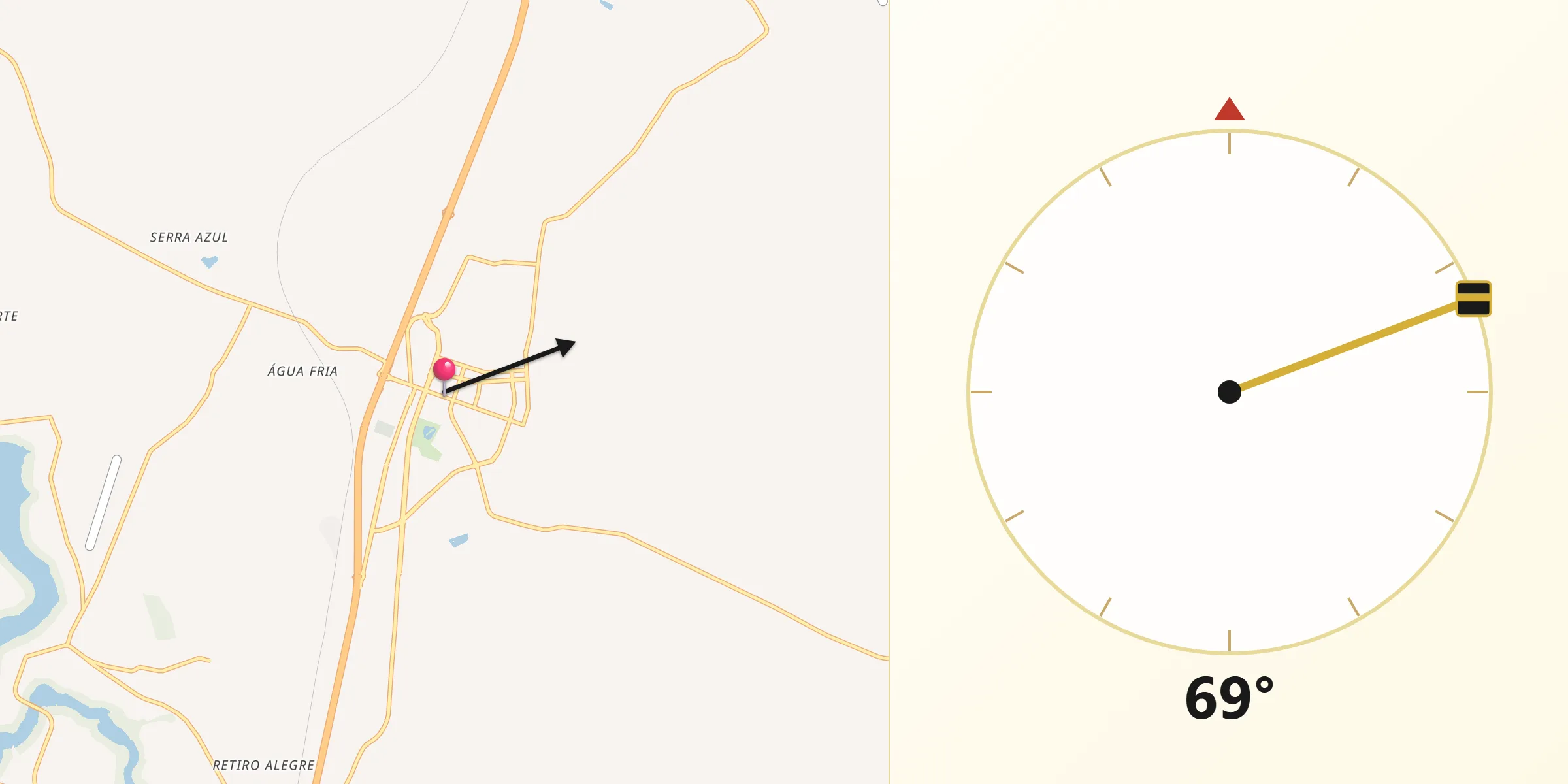 Direção da Qibla a partir de Guará