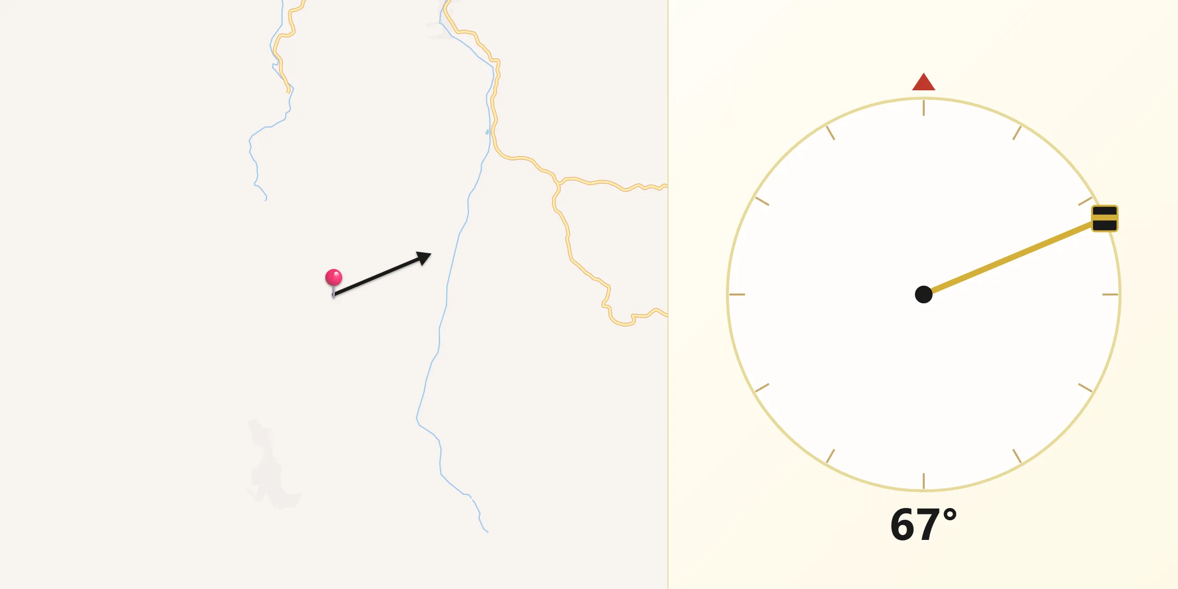 Direção da Qibla a partir de Santa Margarida