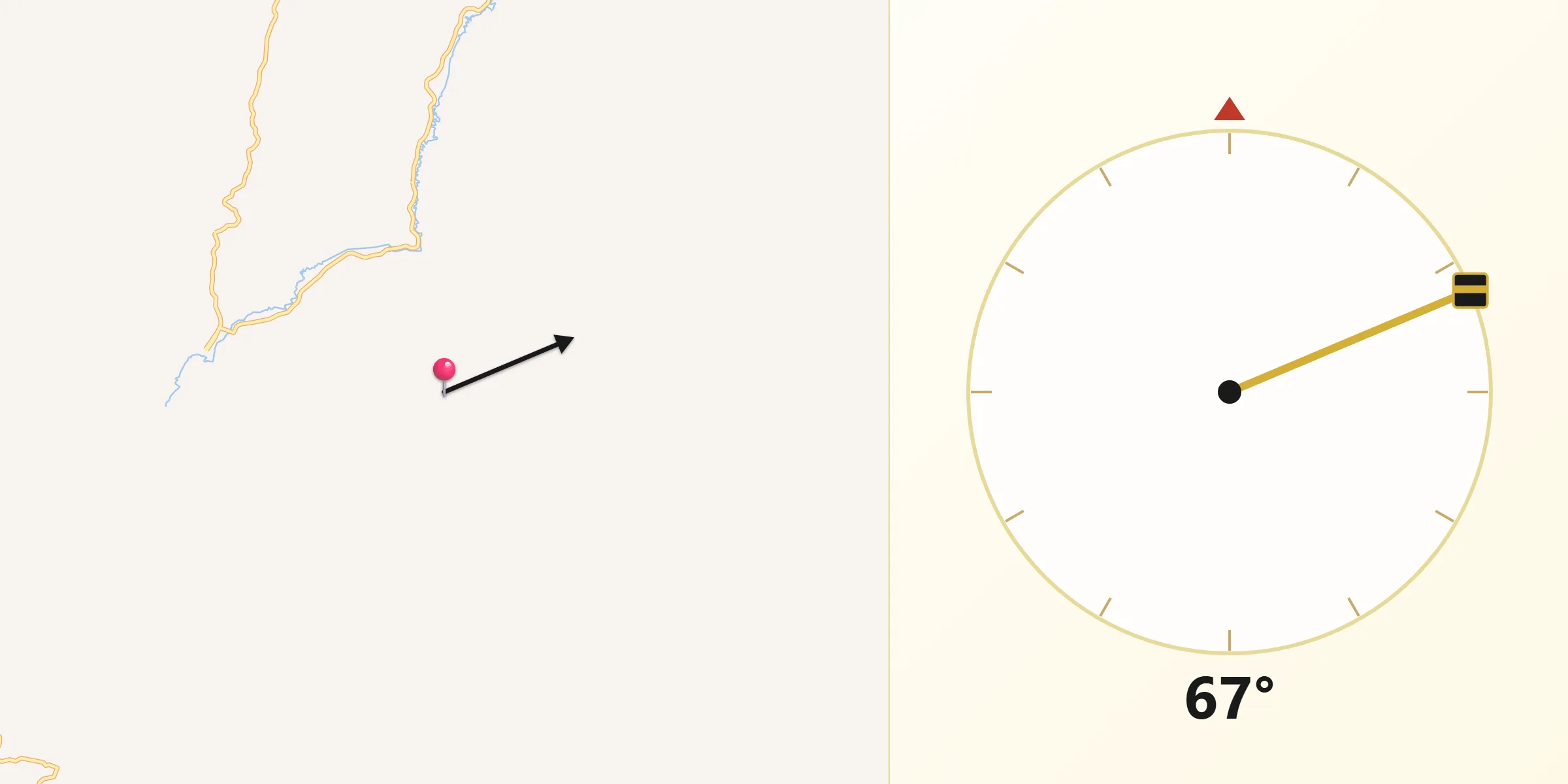 Direção da Qibla a partir de Luisburgo