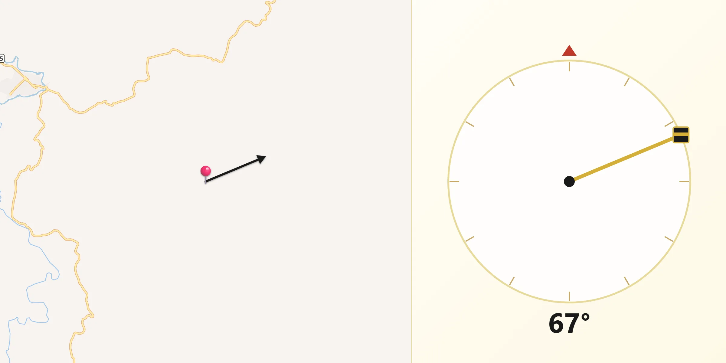 Direção da Qibla a partir de Jequeri