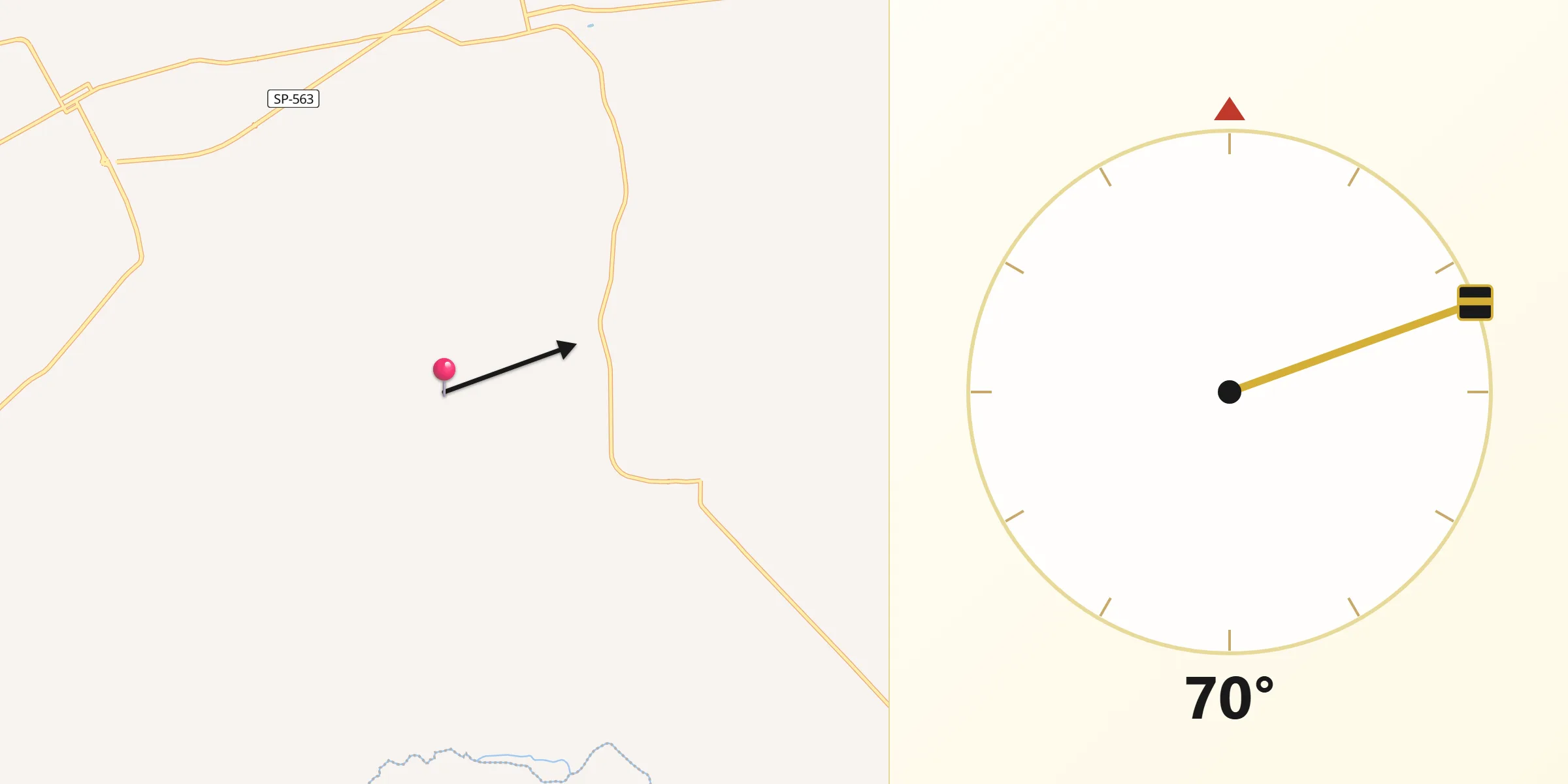 Direção da Qibla a partir de Marinópolis