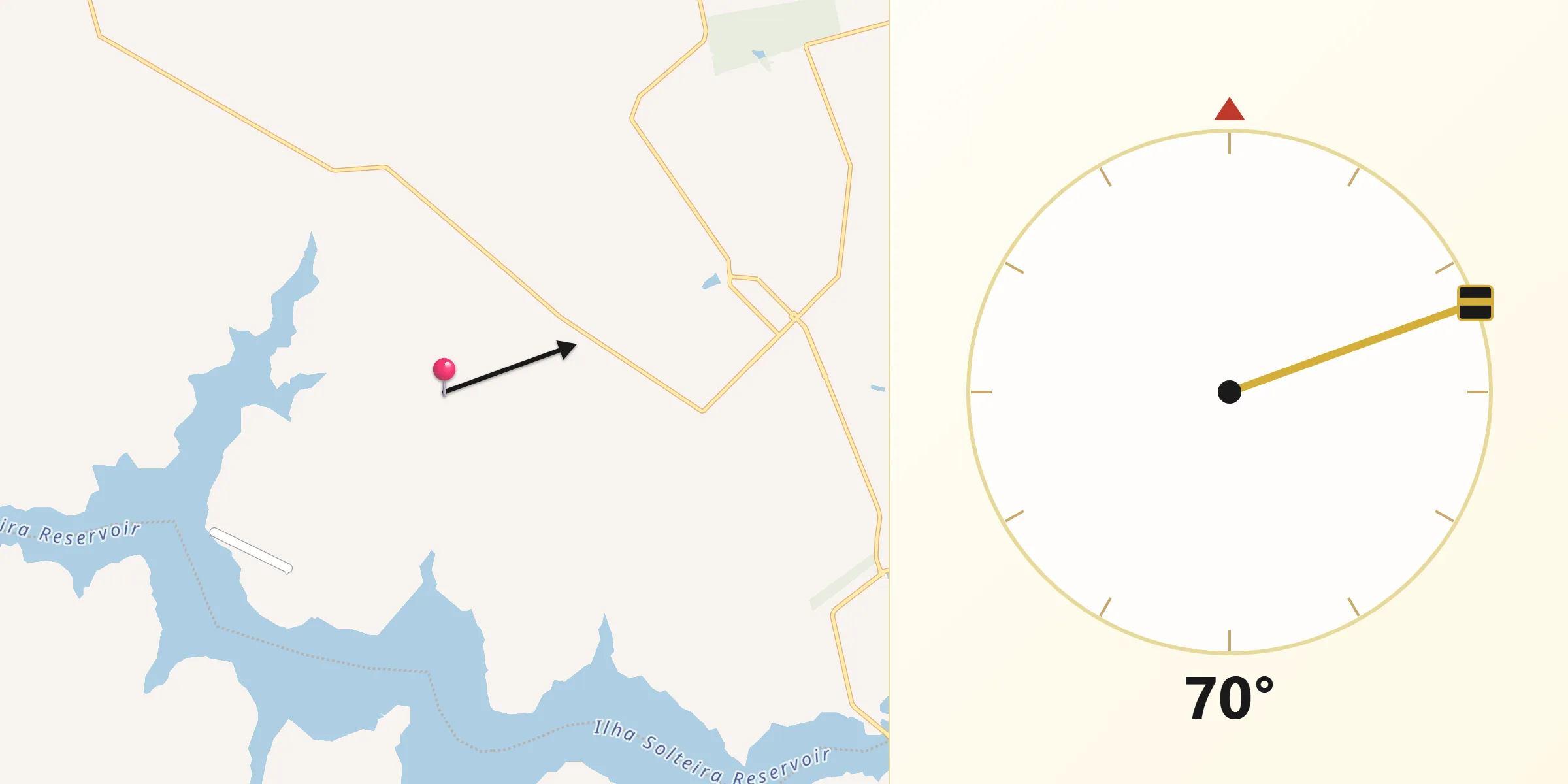Direção da Qibla a partir de Suzanápolis