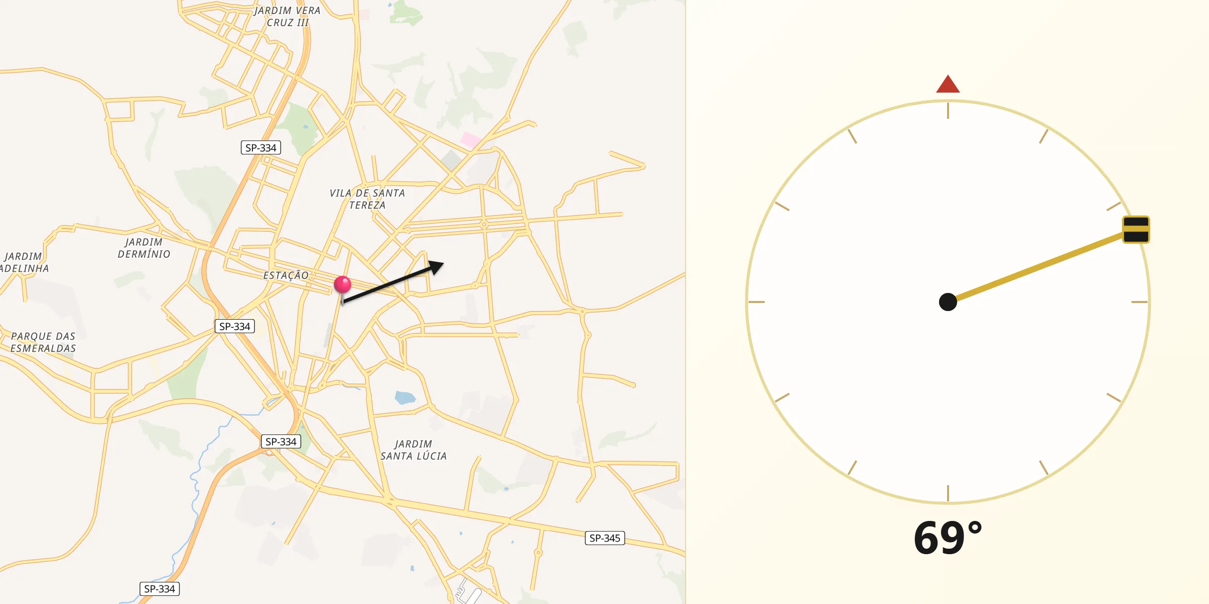 Direzione della Qibla da Franca