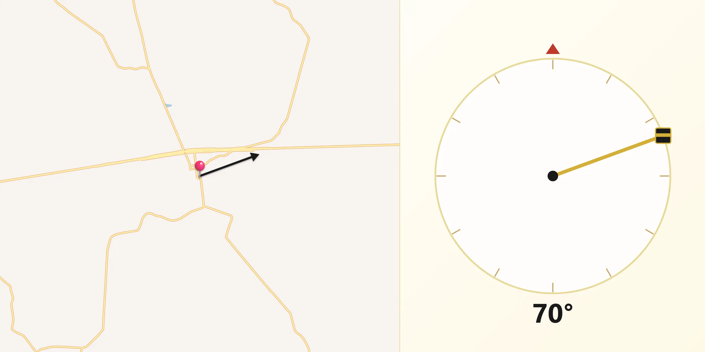 Direção da Qibla a partir de General Salgado