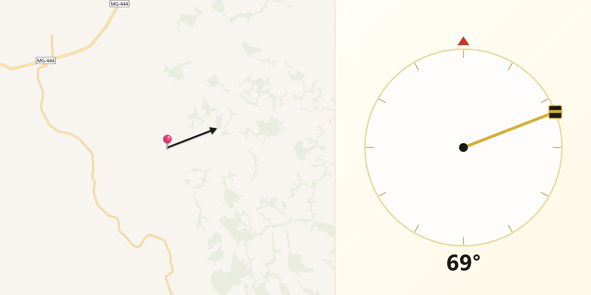 Direção da Qibla a partir de Capetinga