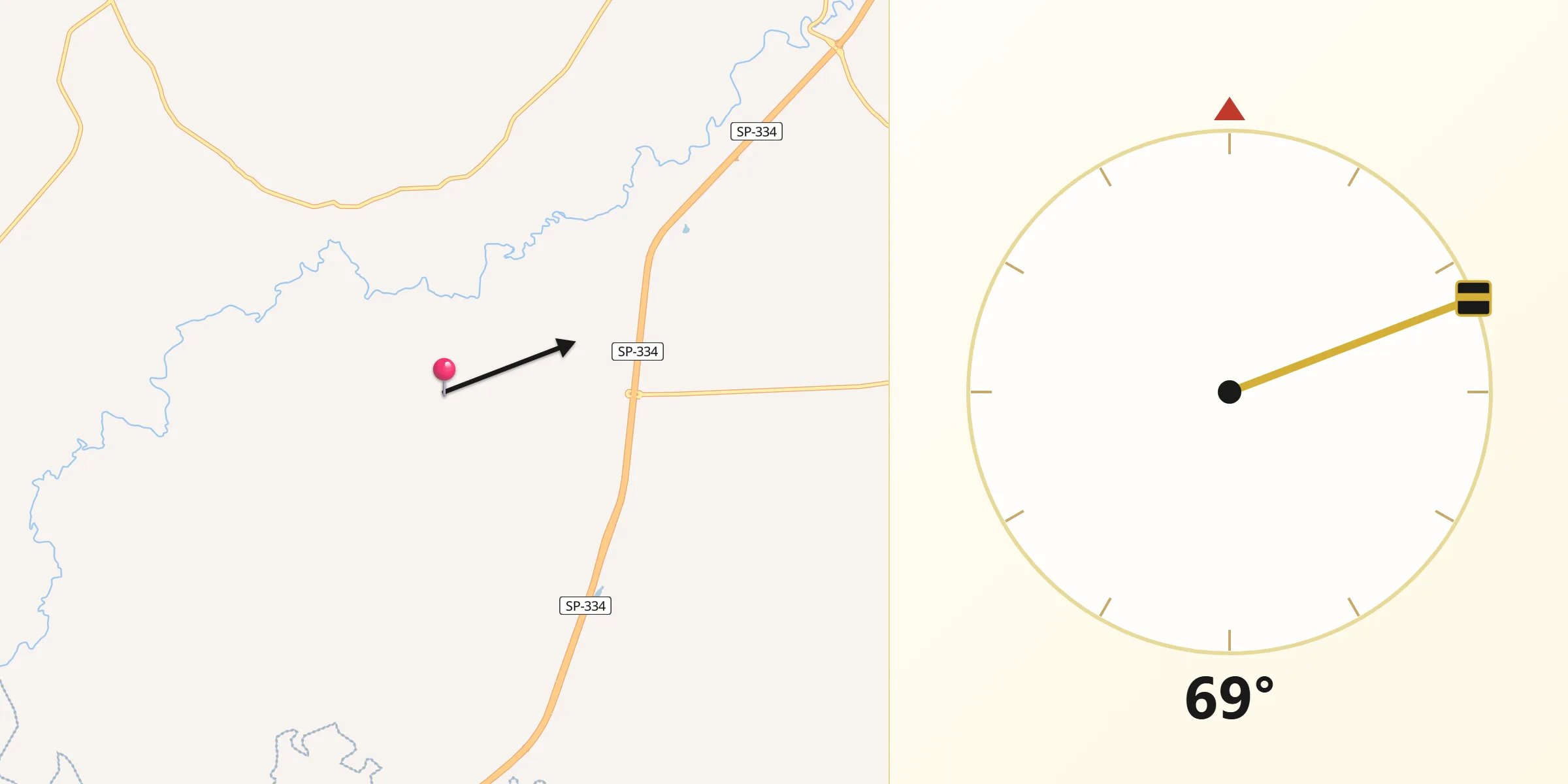 Direção da Qibla a partir de Restinga