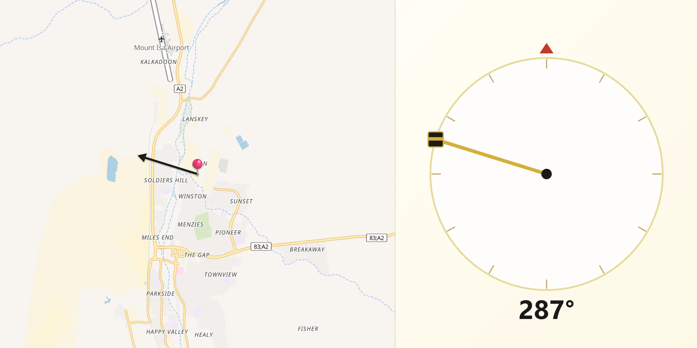 Qibla Direction from Winston