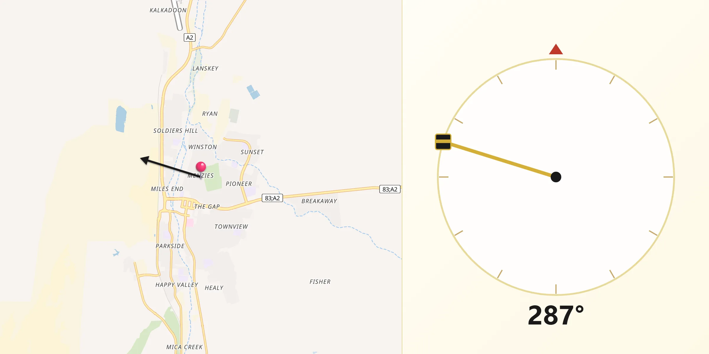 Qibla Direction from Menzies