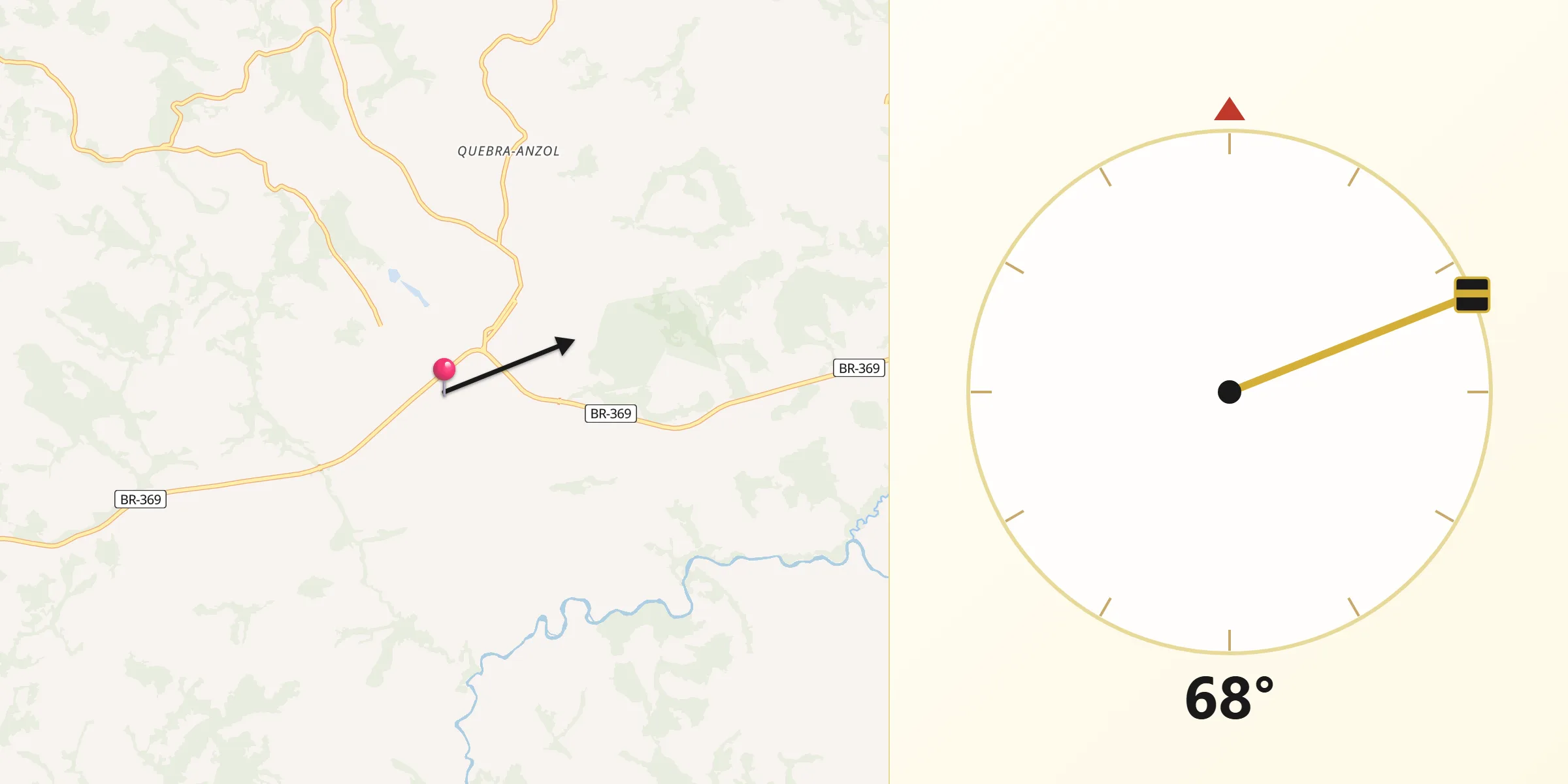 Direção da Qibla a partir de São Francisco de Paula