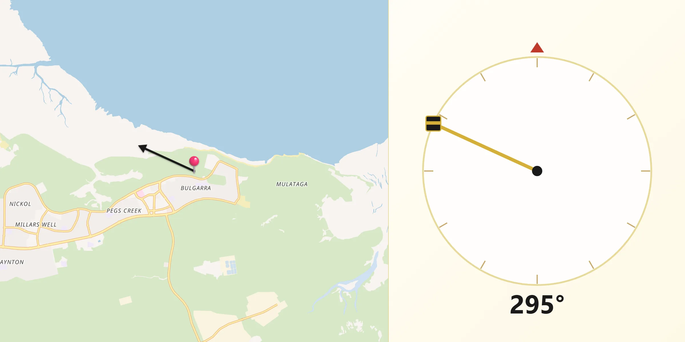 Qibla Direction from Bulgarra