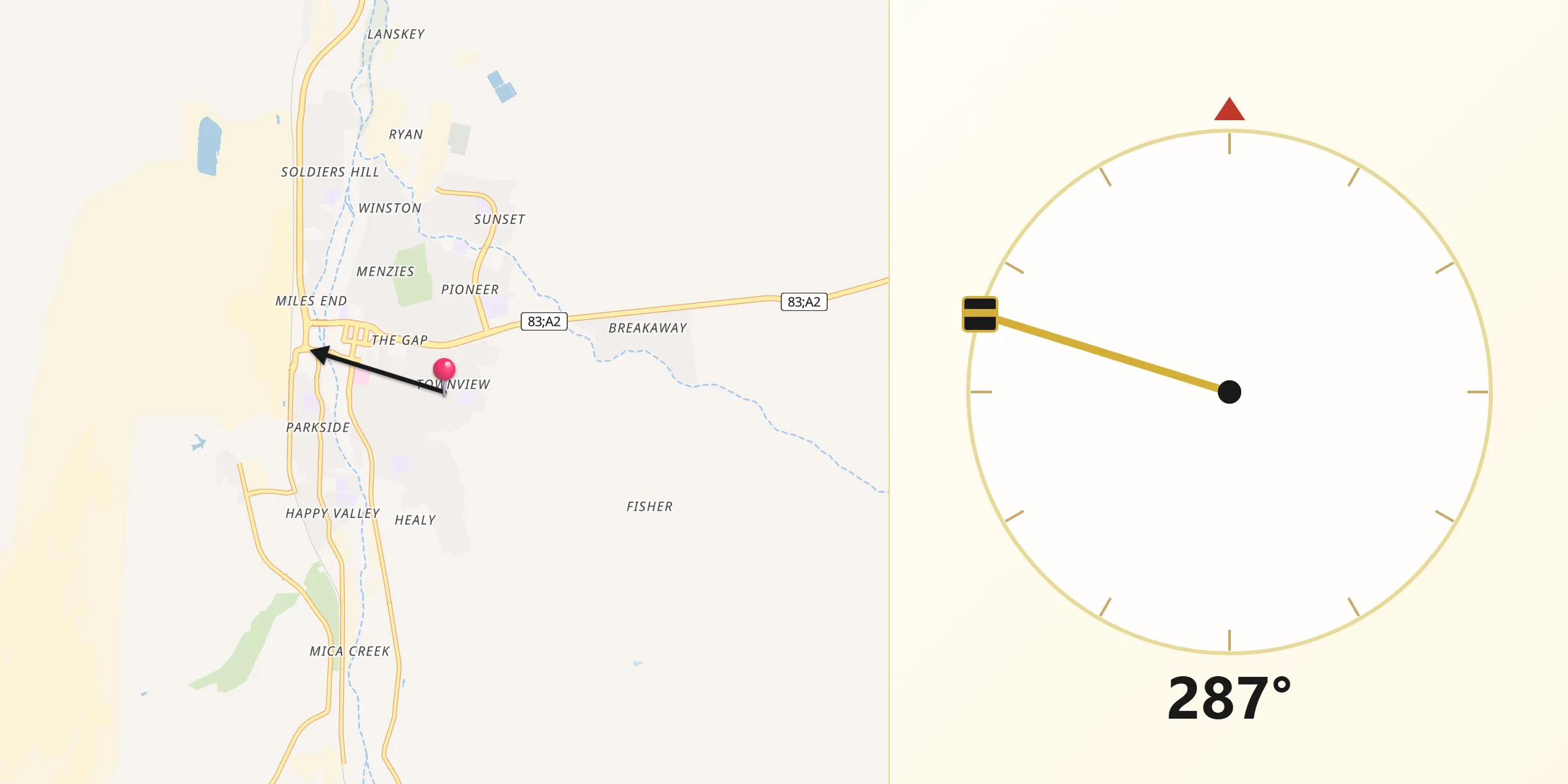 Qibla Direction from Townview