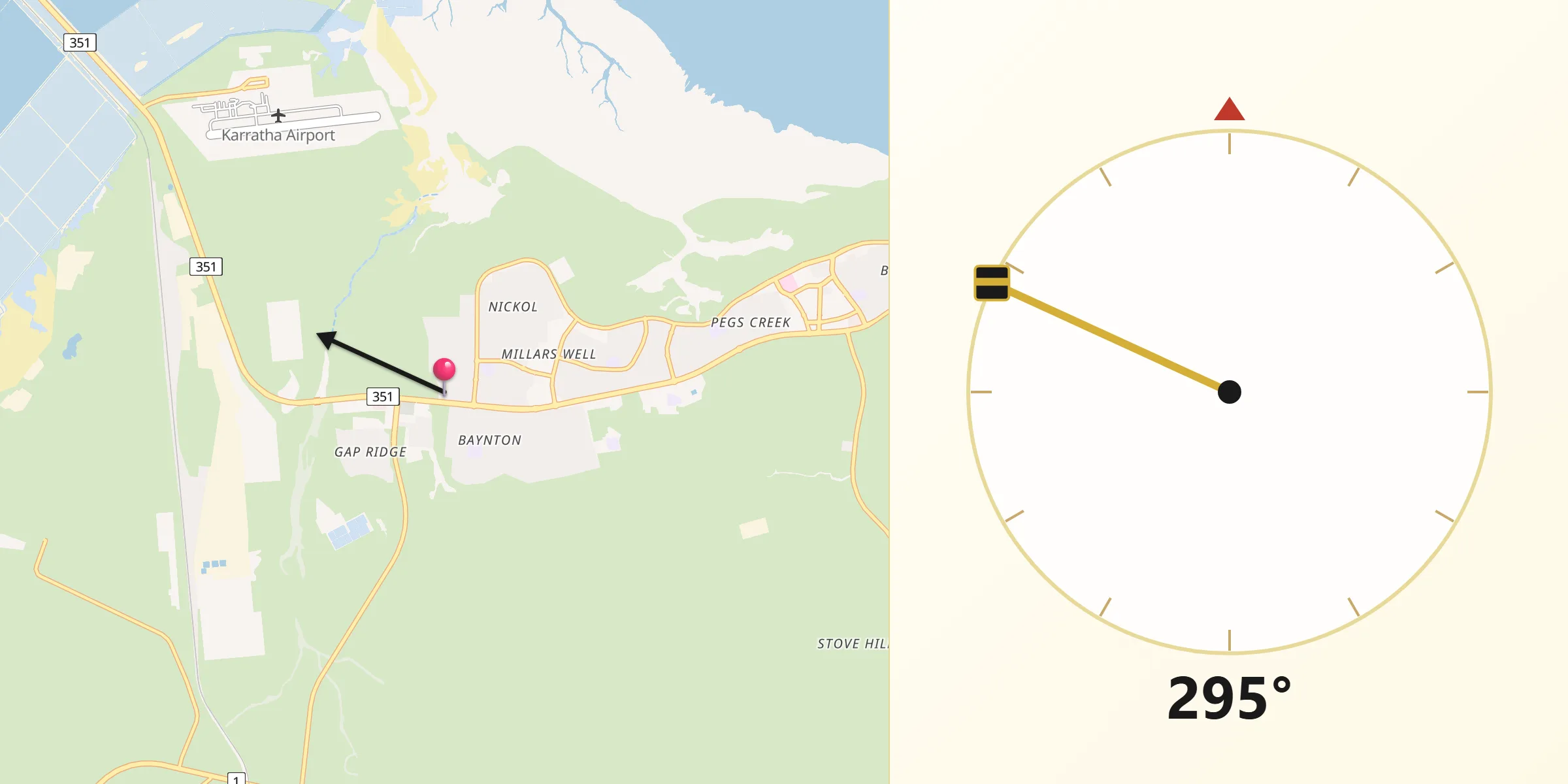 Qibla Direction from Nickol
