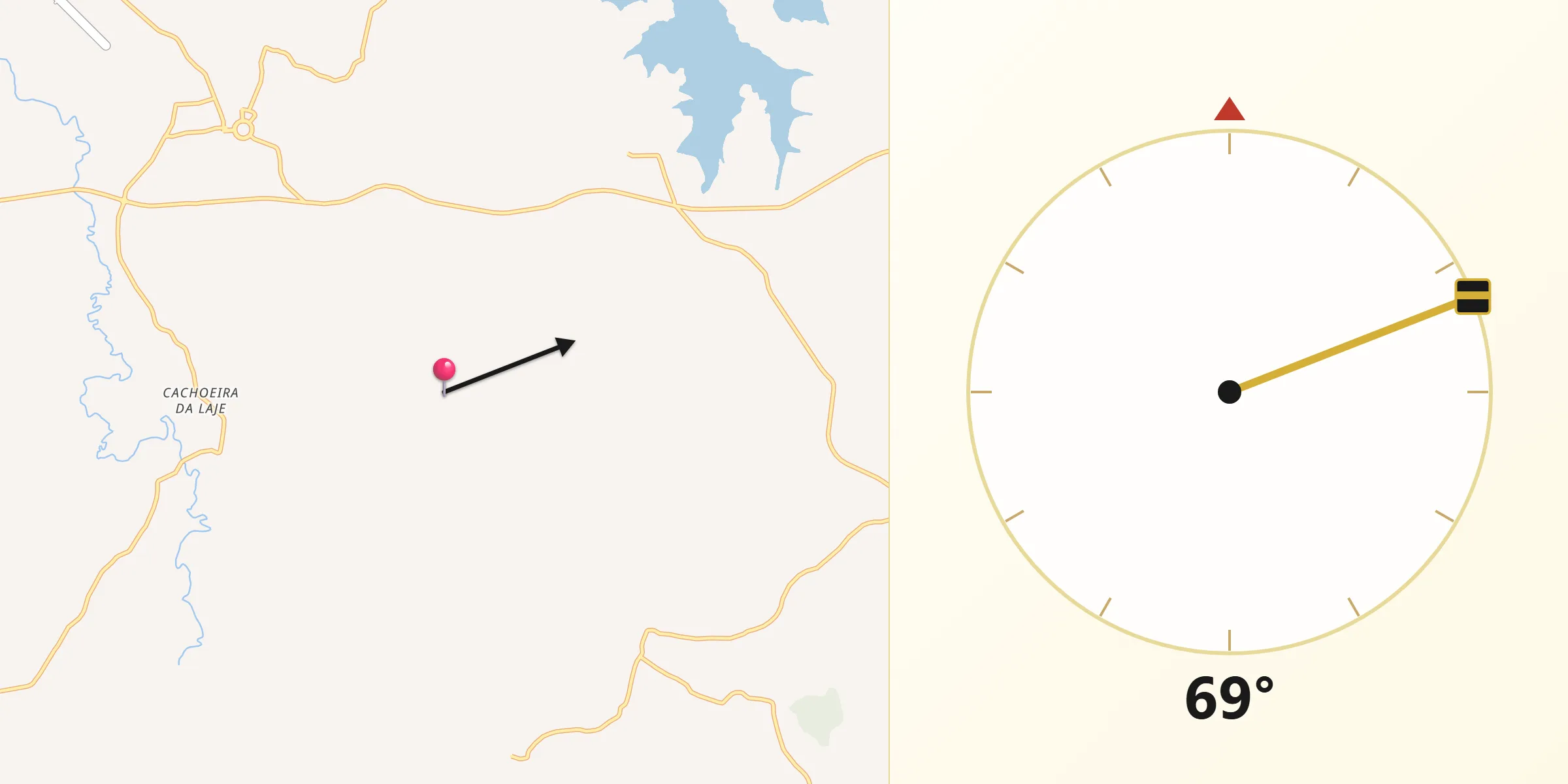 Direção da Qibla a partir de São José da Barra