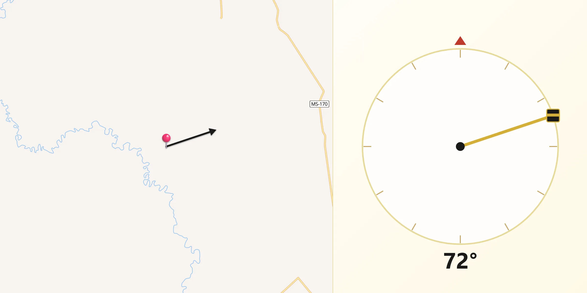 Direção da Qibla a partir de Anastácio