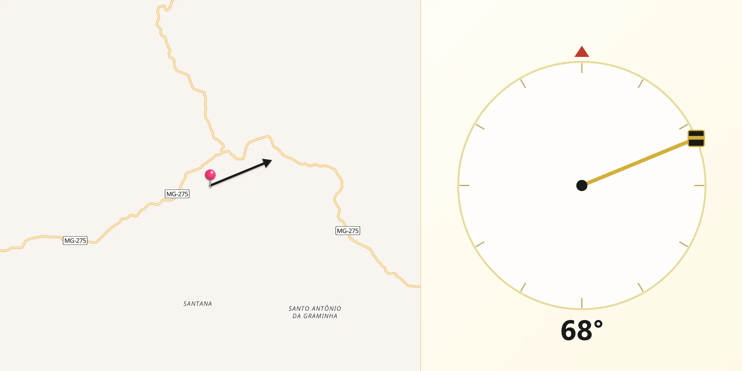 Direção da Qibla a partir de Senhora de Oliveira