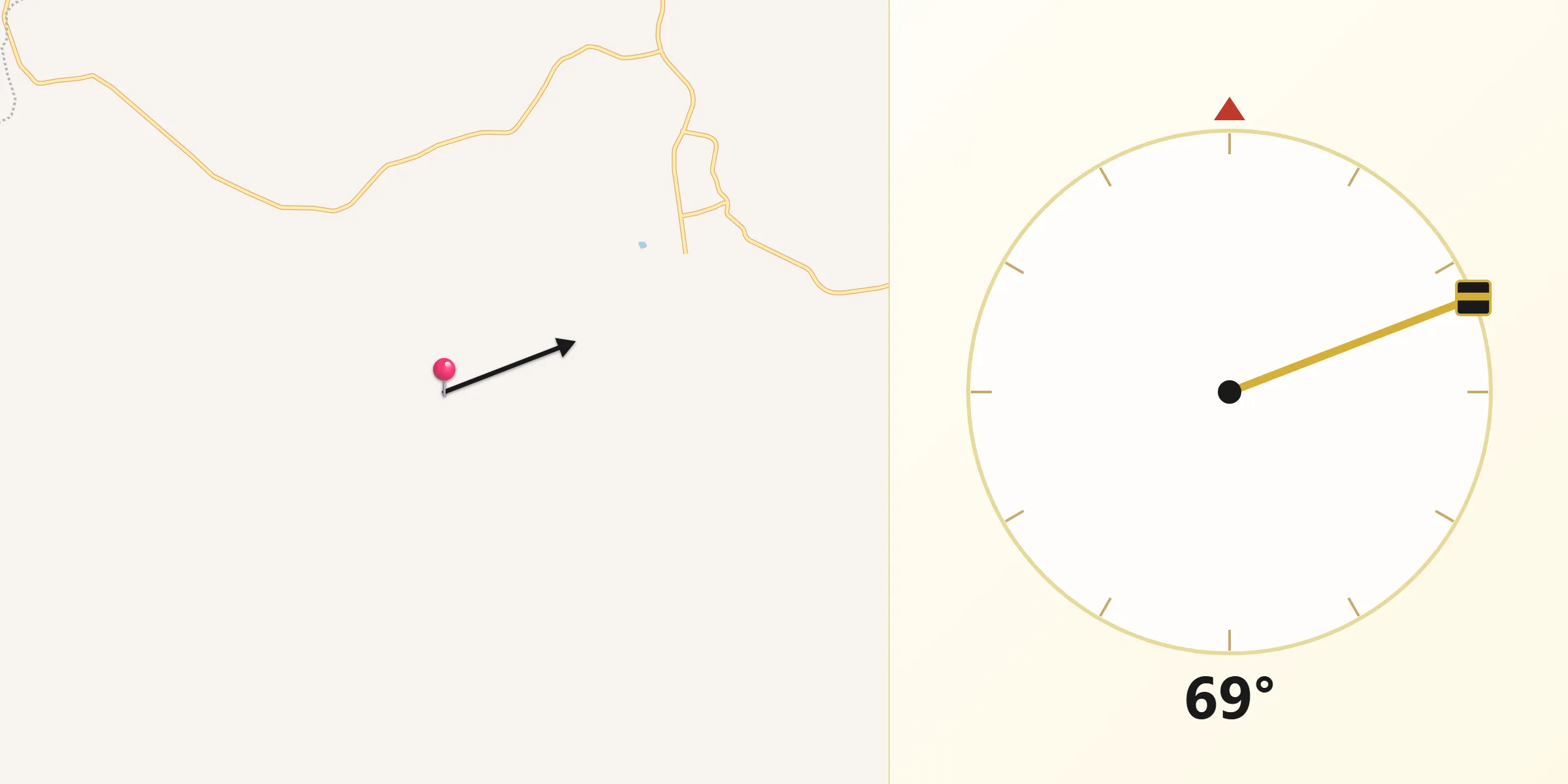 Direção da Qibla a partir de São Tomás de Aquino