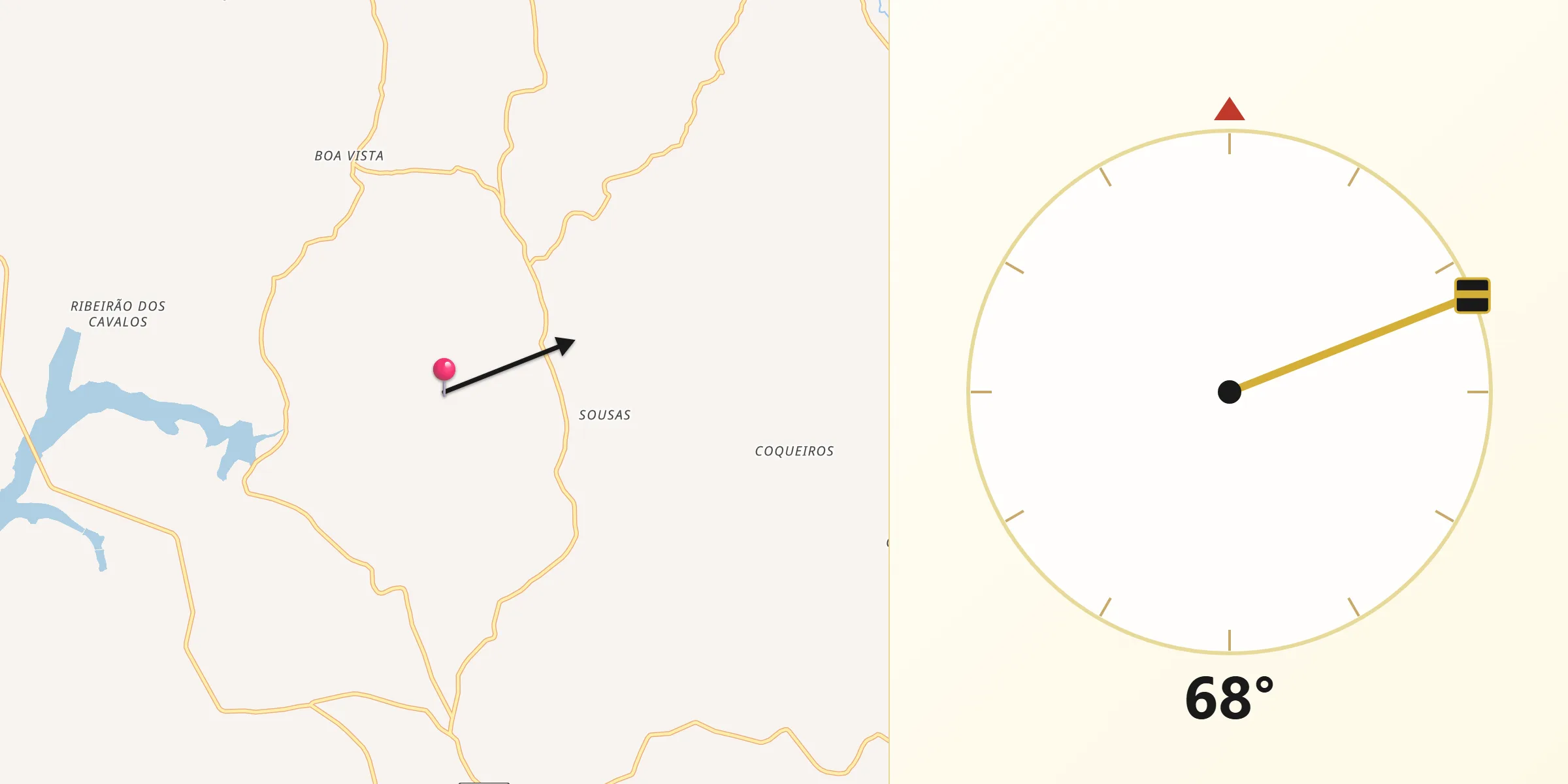 Direção da Qibla a partir de Cristais