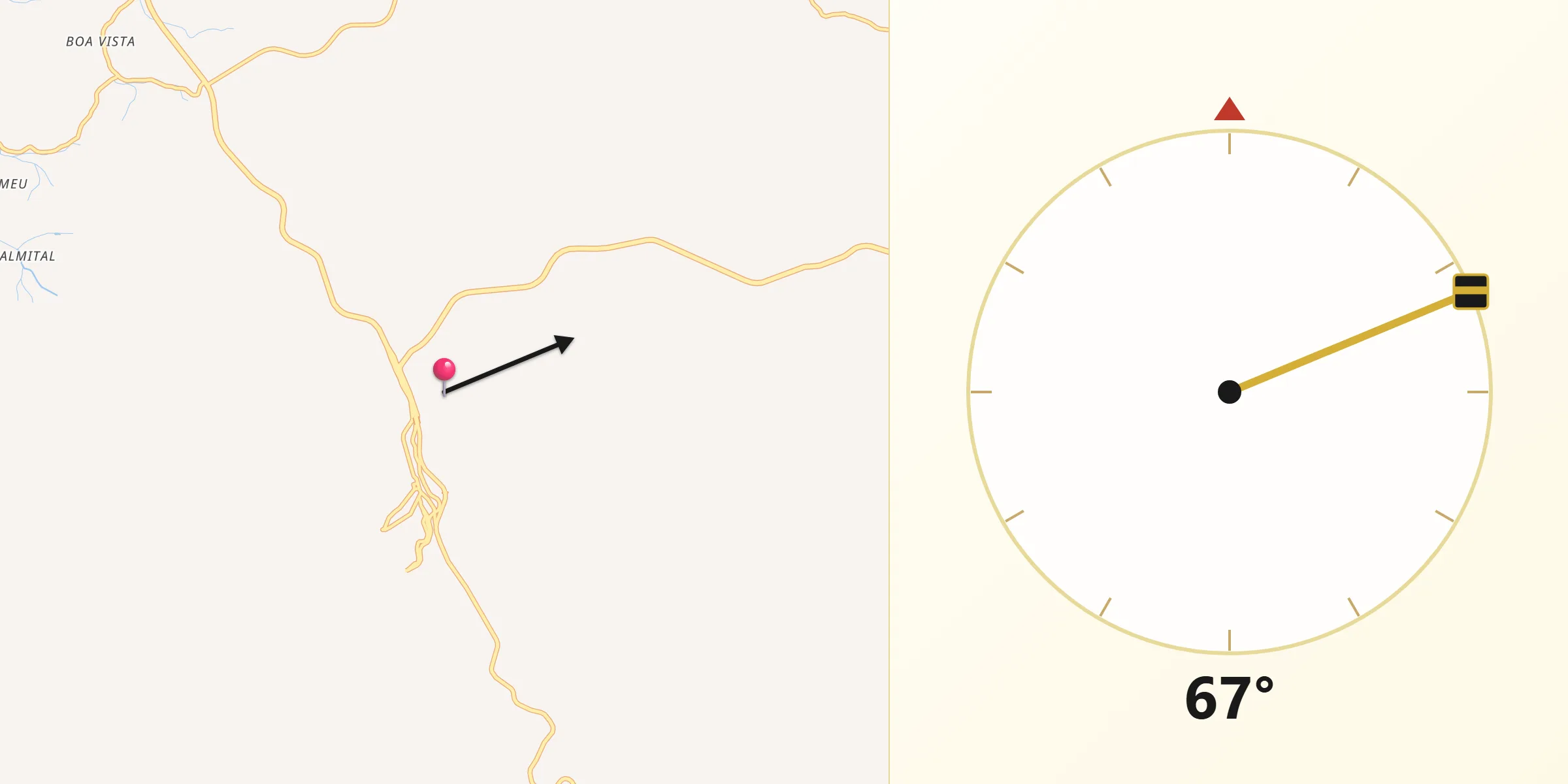 Direção da Qibla a partir de Coimbra