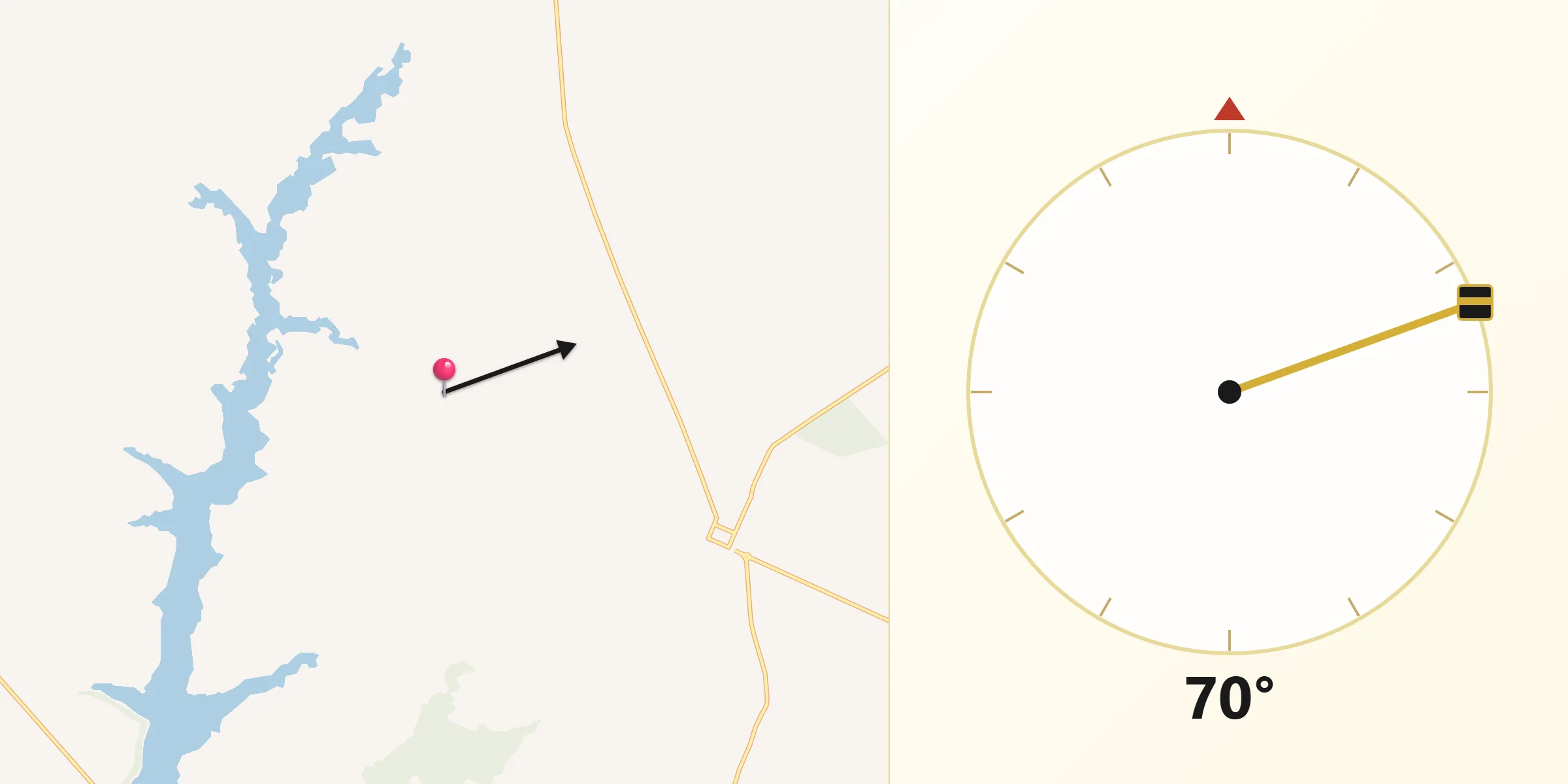 Direção da Qibla a partir de Santo Antônio do Aracanguá