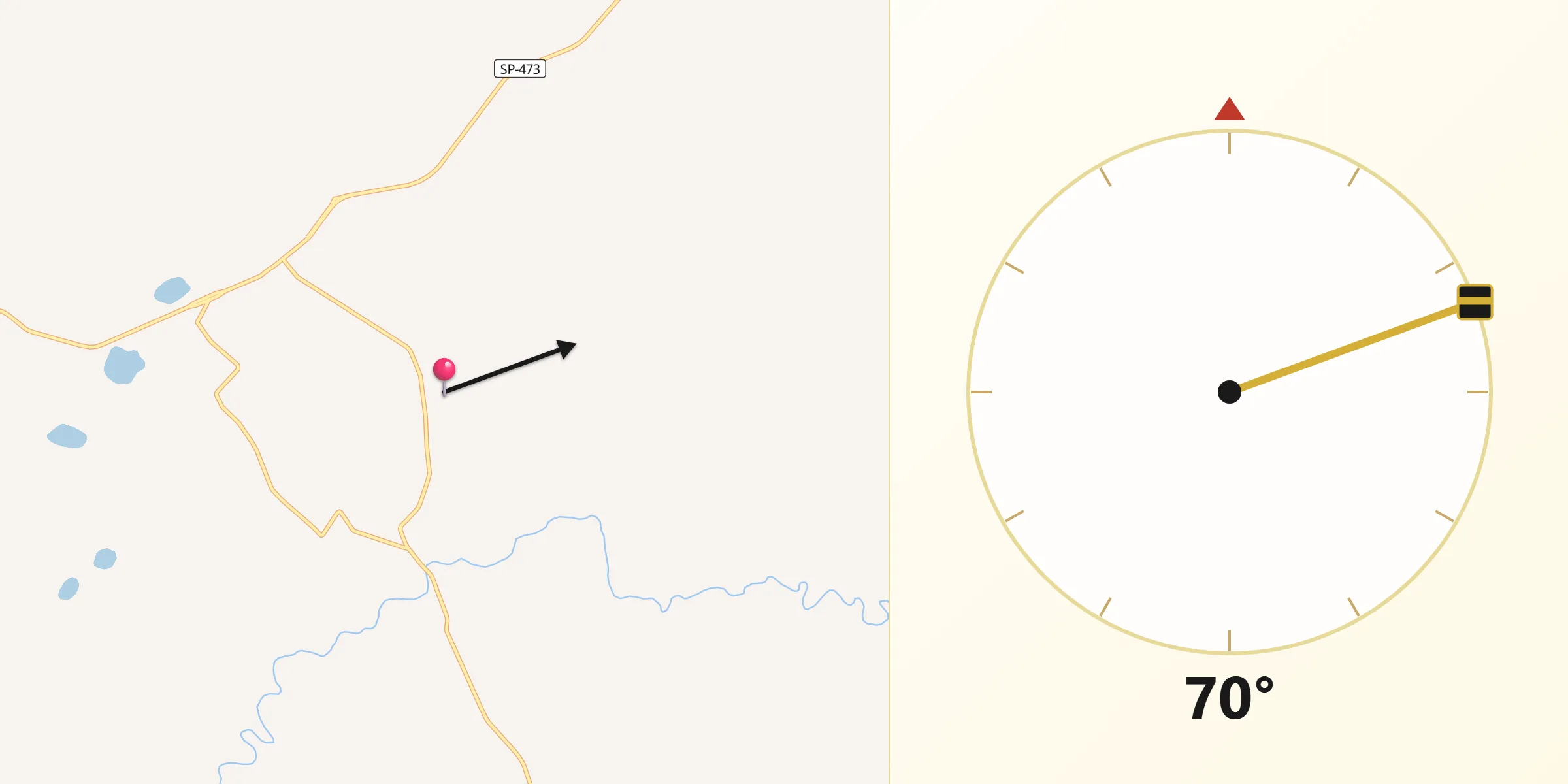 Direção da Qibla a partir de Nova Luzitânia