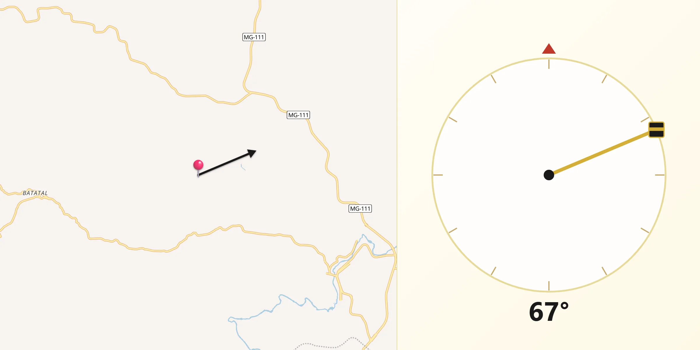 Direção da Qibla a partir de Tombos