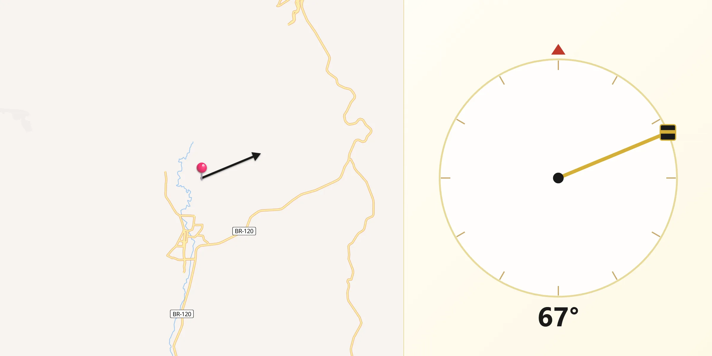 Direção da Qibla a partir de São Geraldo